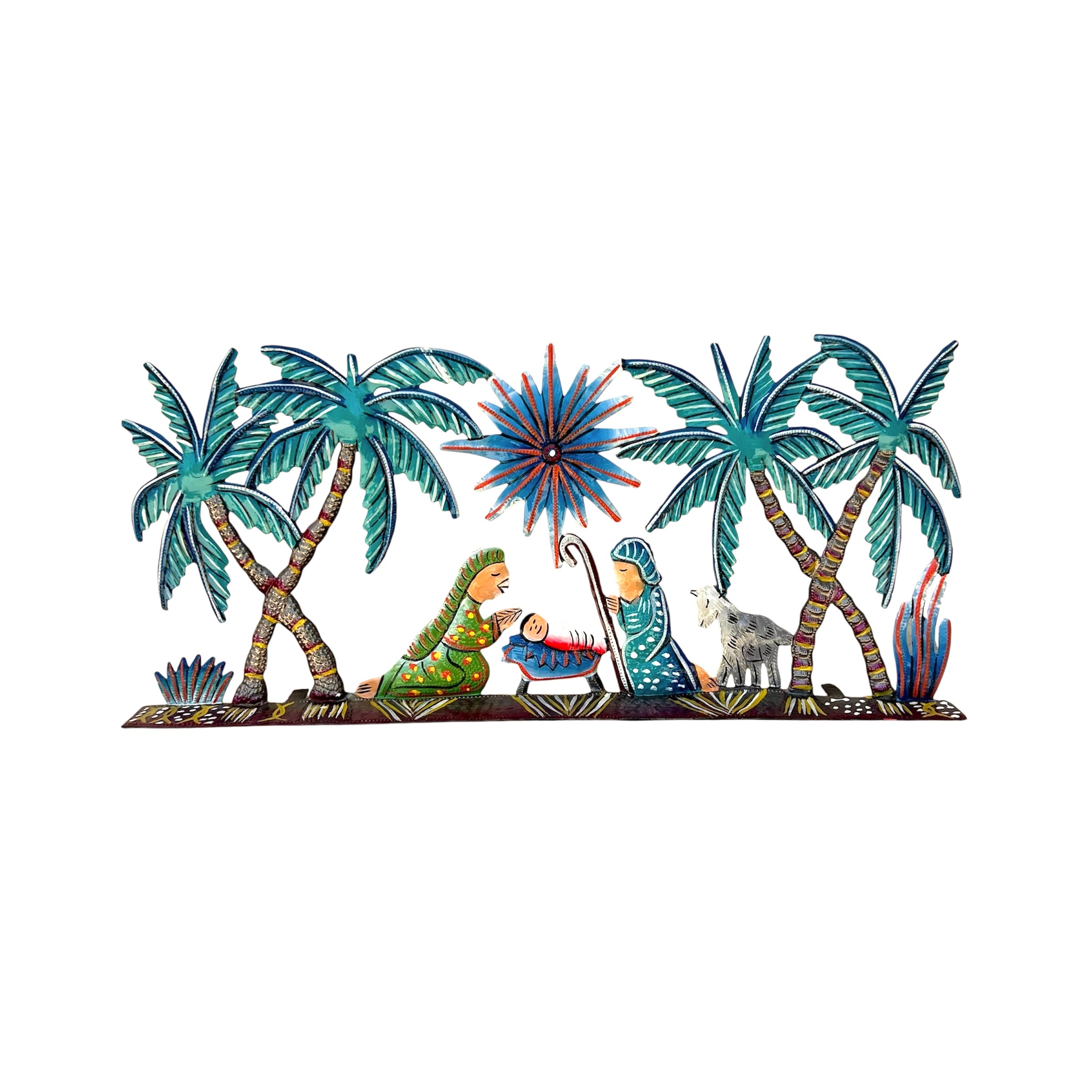 Standing Nativity & Coconut Tree