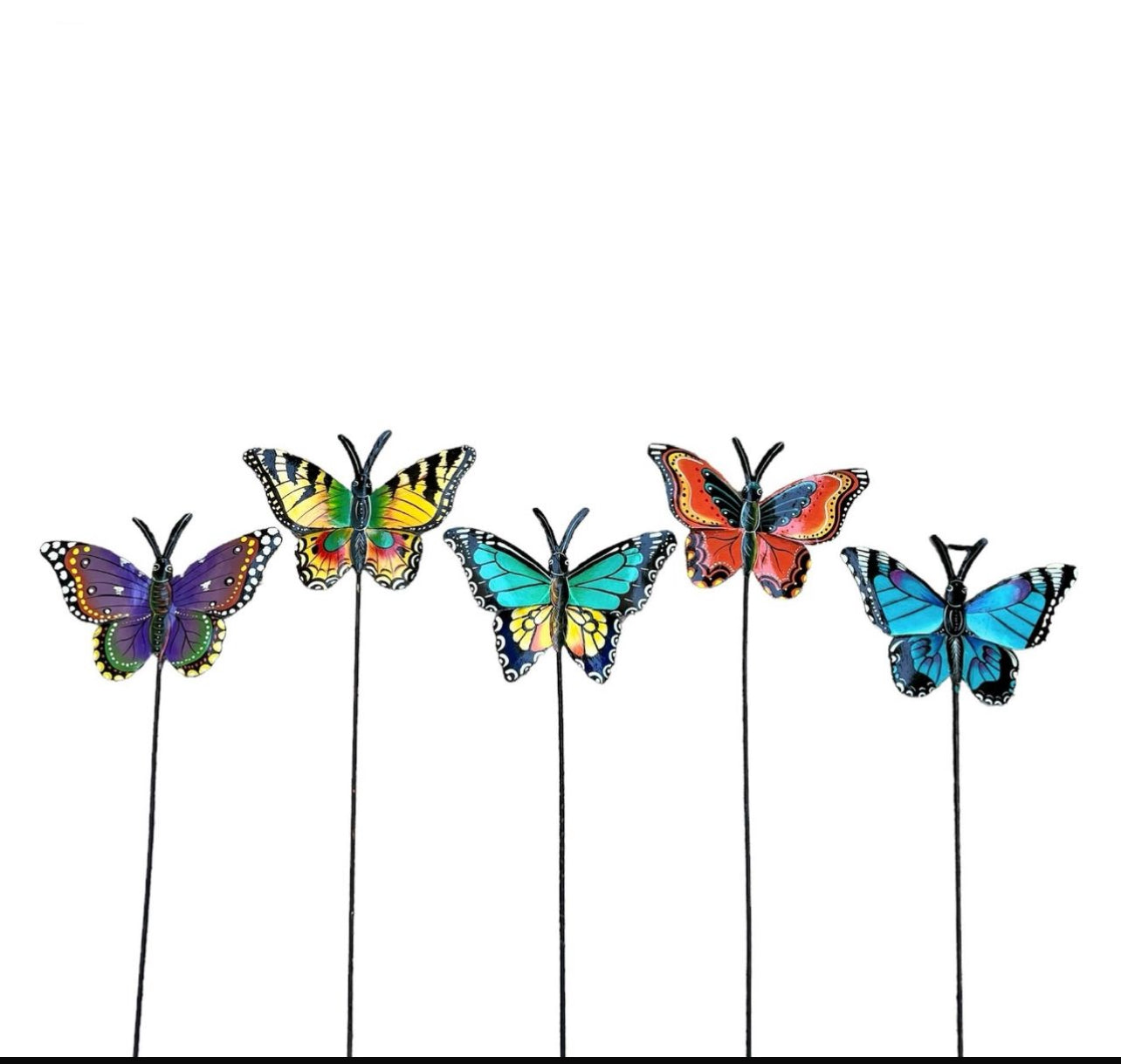 (Set of 5 ) Colorful Butterfly Garden Stakes