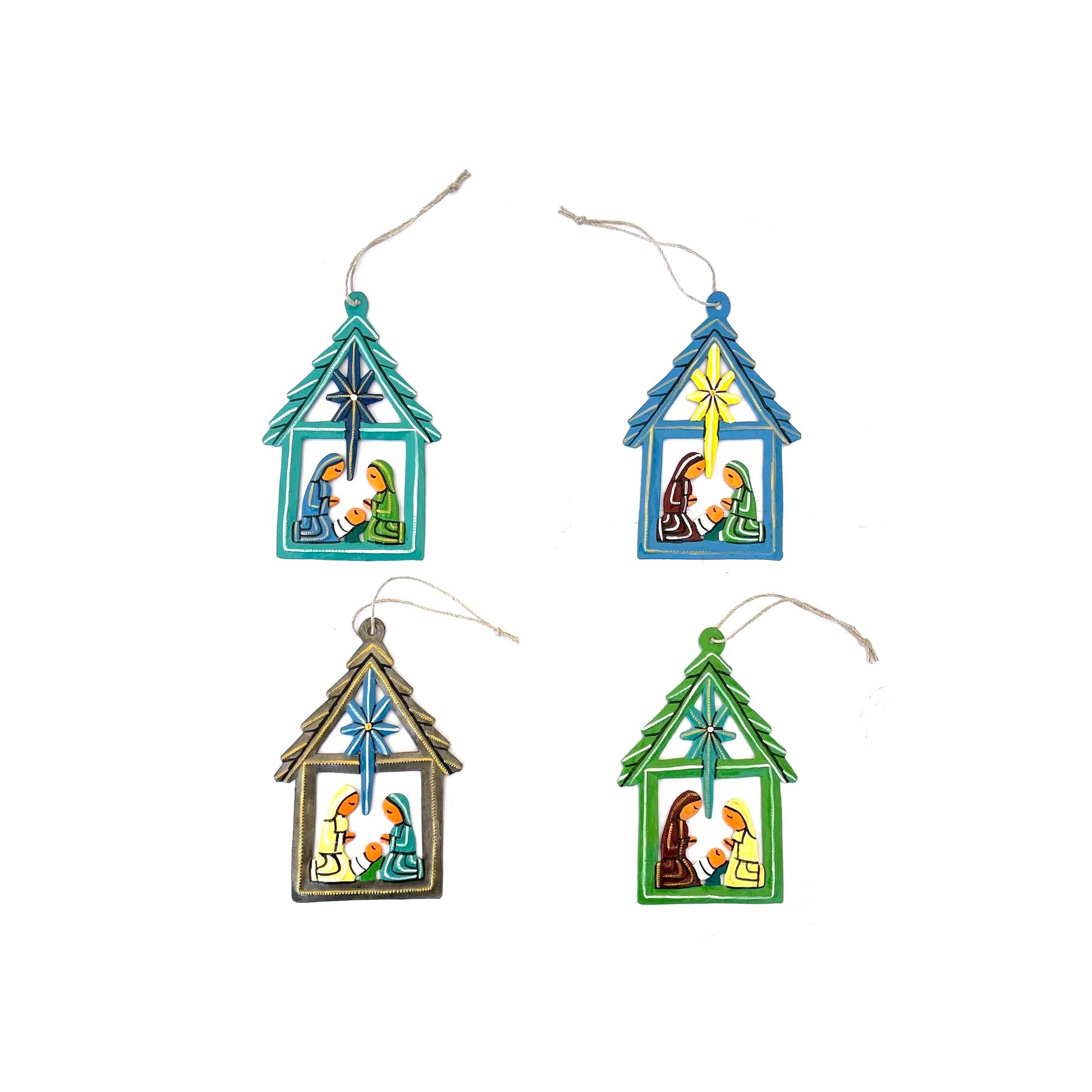 Grezil-( Set Of 4 ) Nativity Ornaments