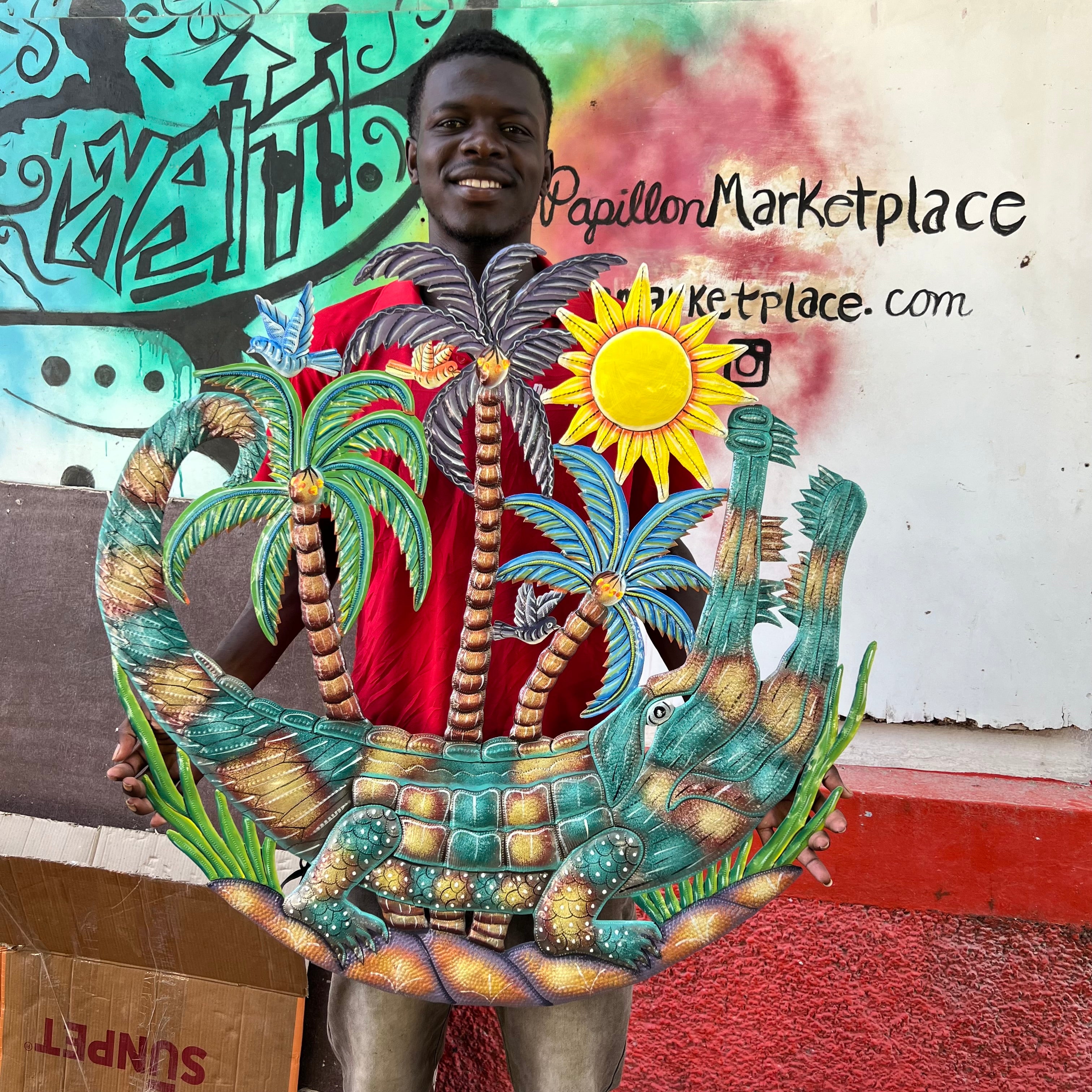 Jumbo- Alligator and Palm Trees #3