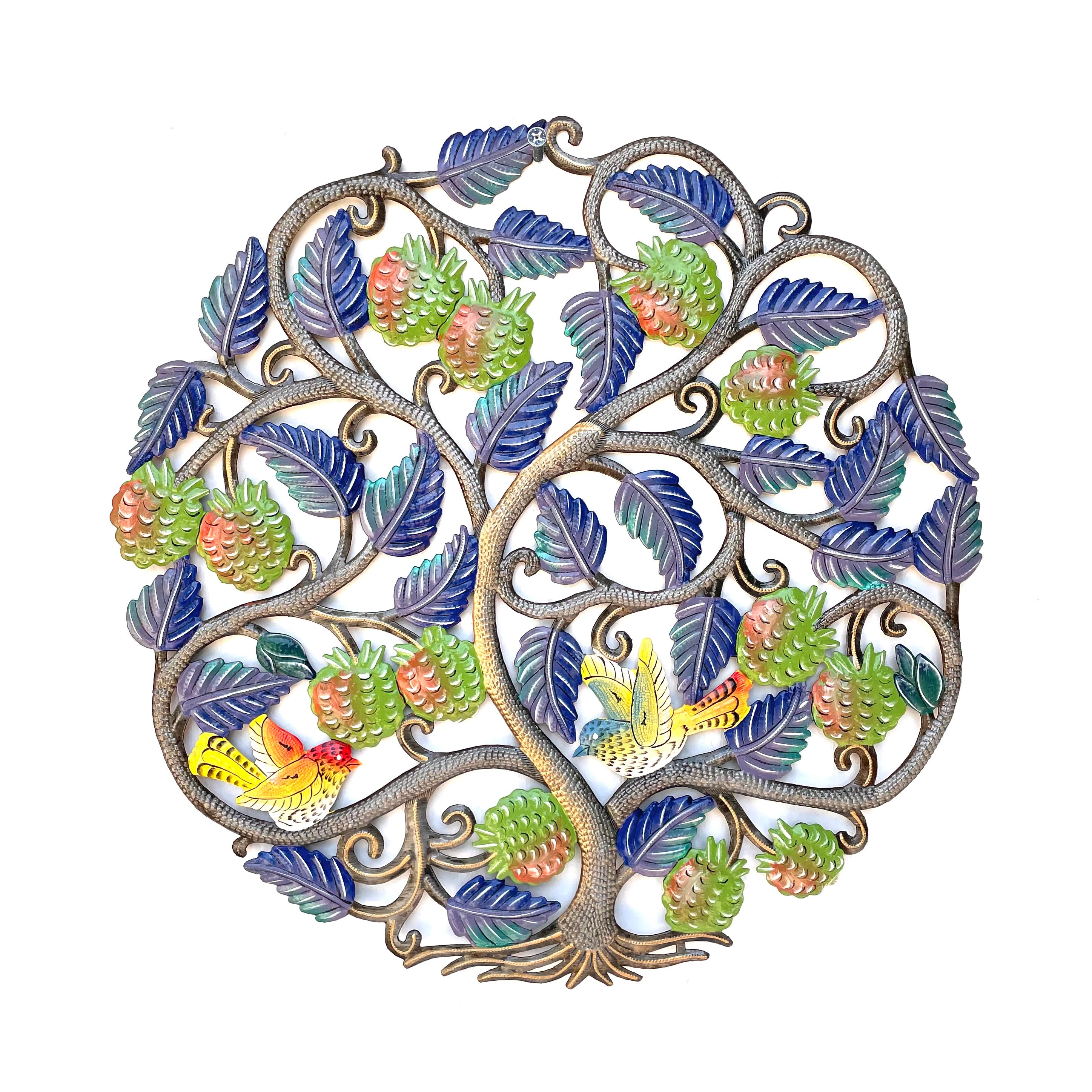 Painted Leaf Fruits and Birds