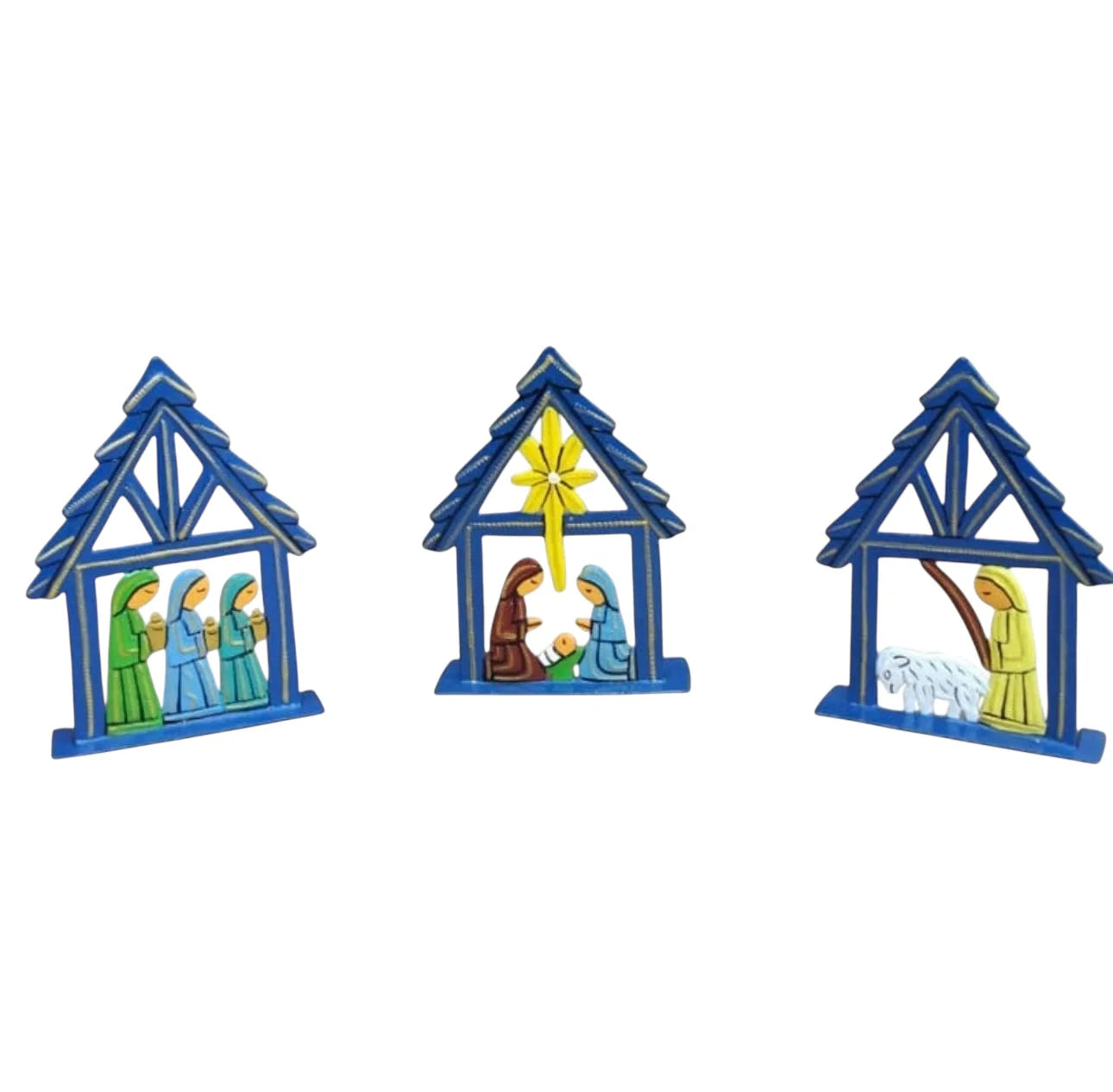 Grezil- Blue Standing Mini Nativity-Set 3