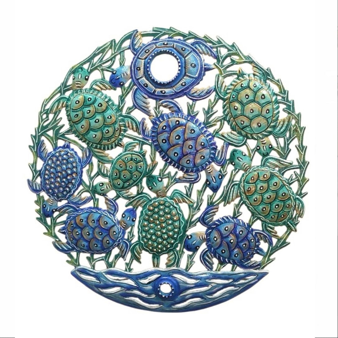 Gauyo- Oil Drum Top Green & Blue Turtles