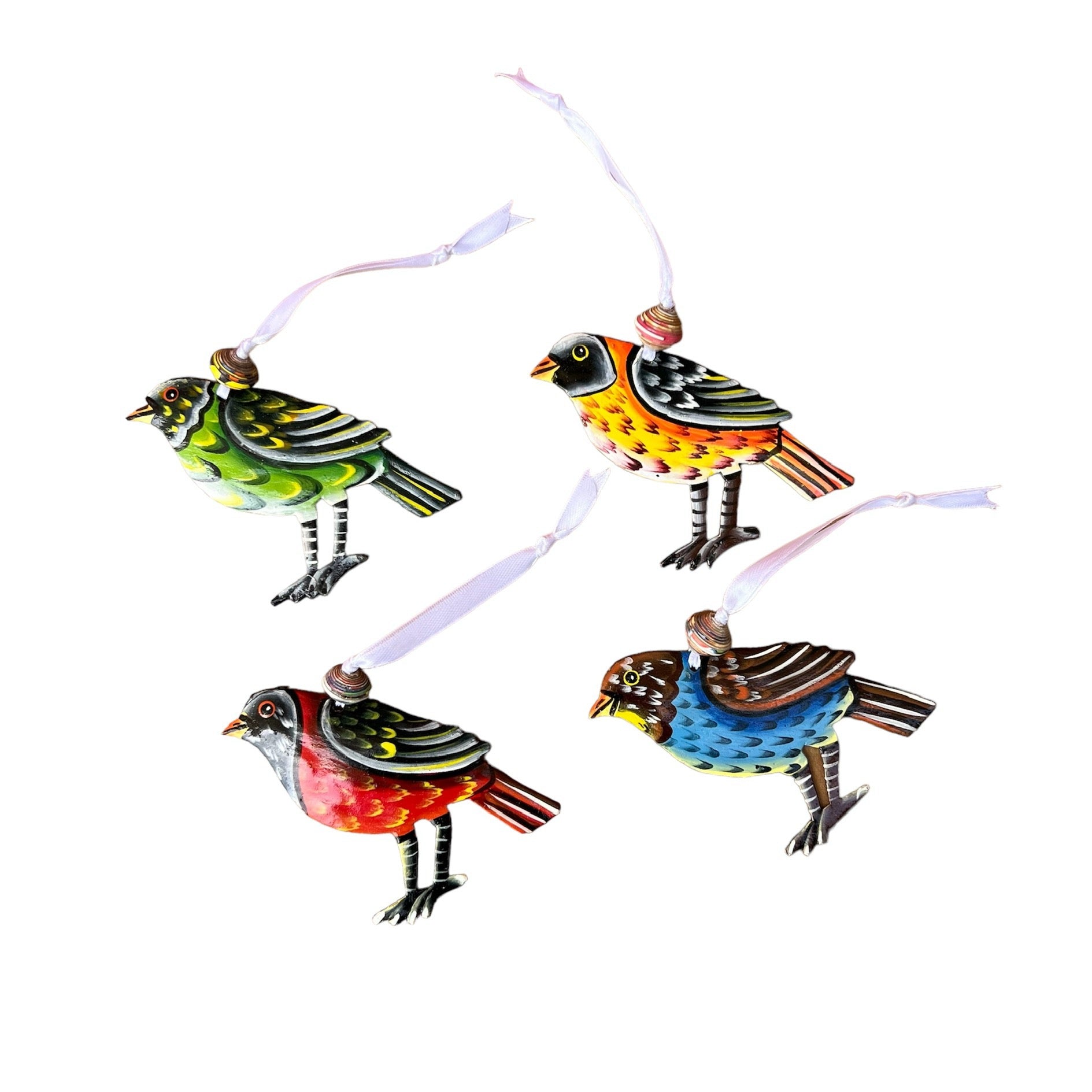 ( Set Of 4 ) Colorful Bird Ornaments
