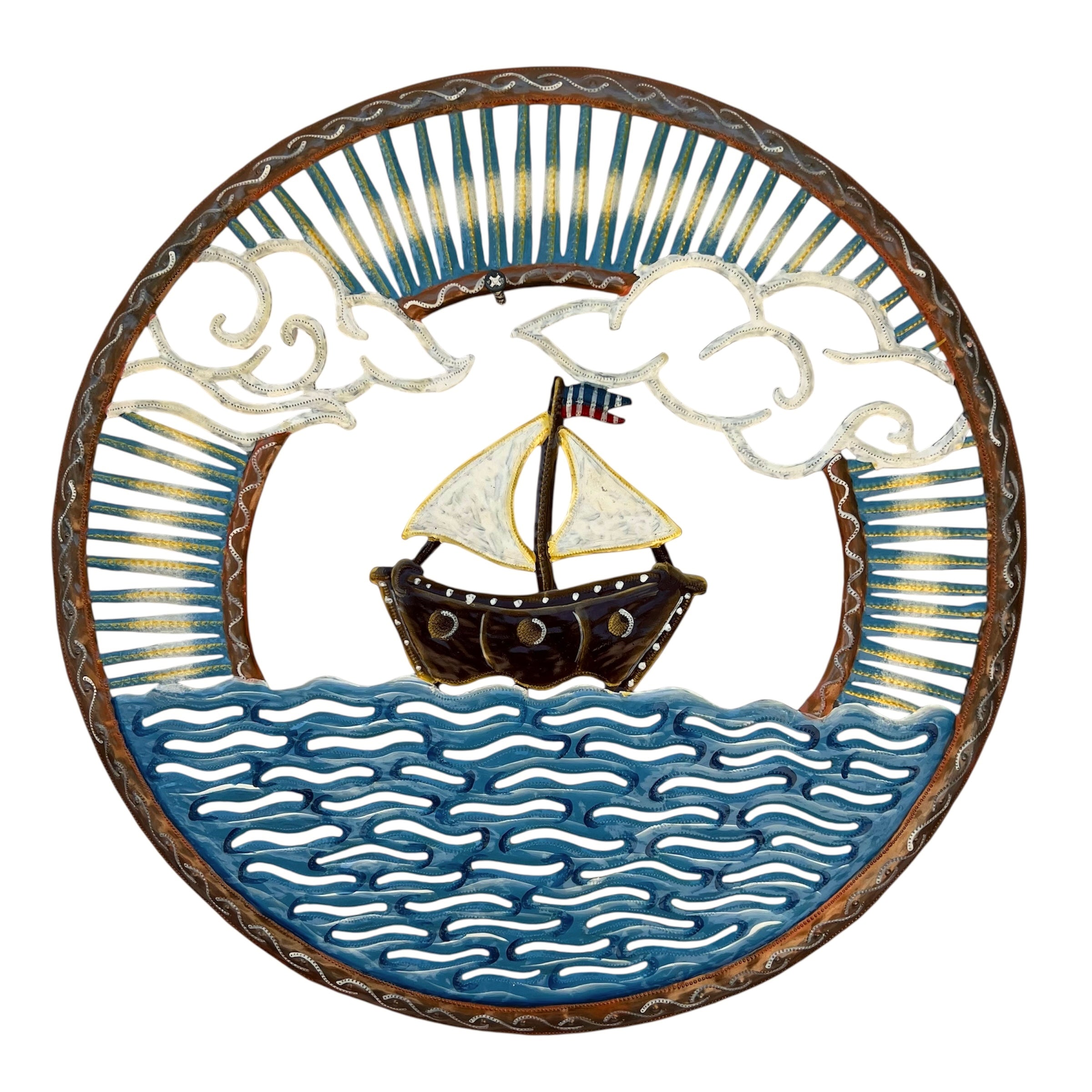 Painted Round Sailboat