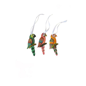 (Set of 3) Tropical Bird Ornaments