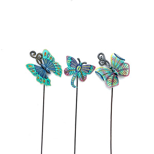 (Set of 3)Mix Color Butterfly Garden Stake