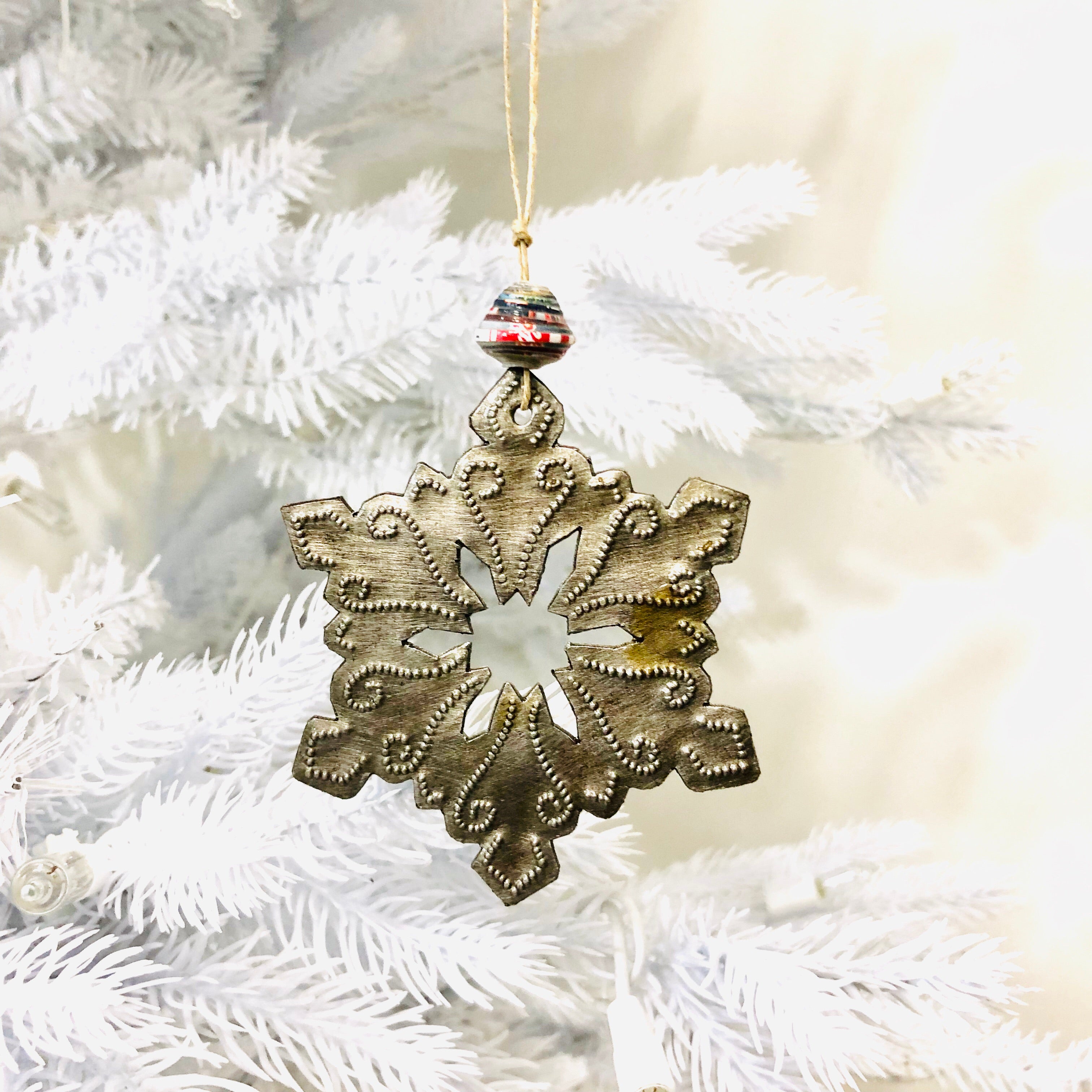 Small Steel Snowflake Ornament