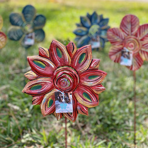 Set of 6 Colorful Flowers Garden Stakes