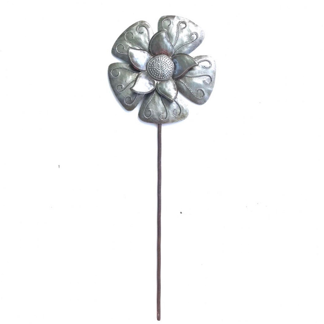 New! Set of 8 Steel Drum Flower Garden Stakes