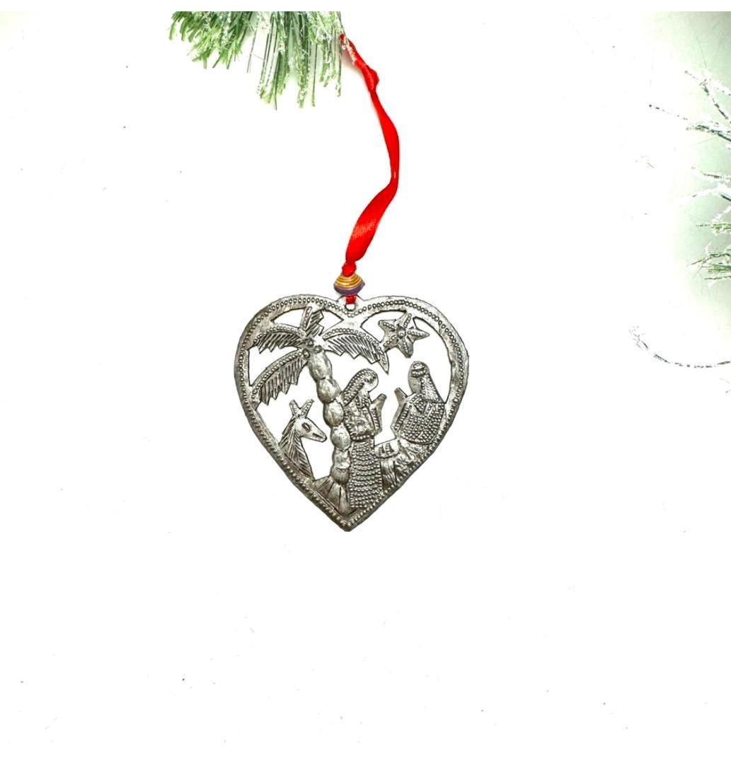 Heart Nativity Ornament