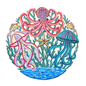 Dyvenson- Colorful Jellyfish & Octopus
