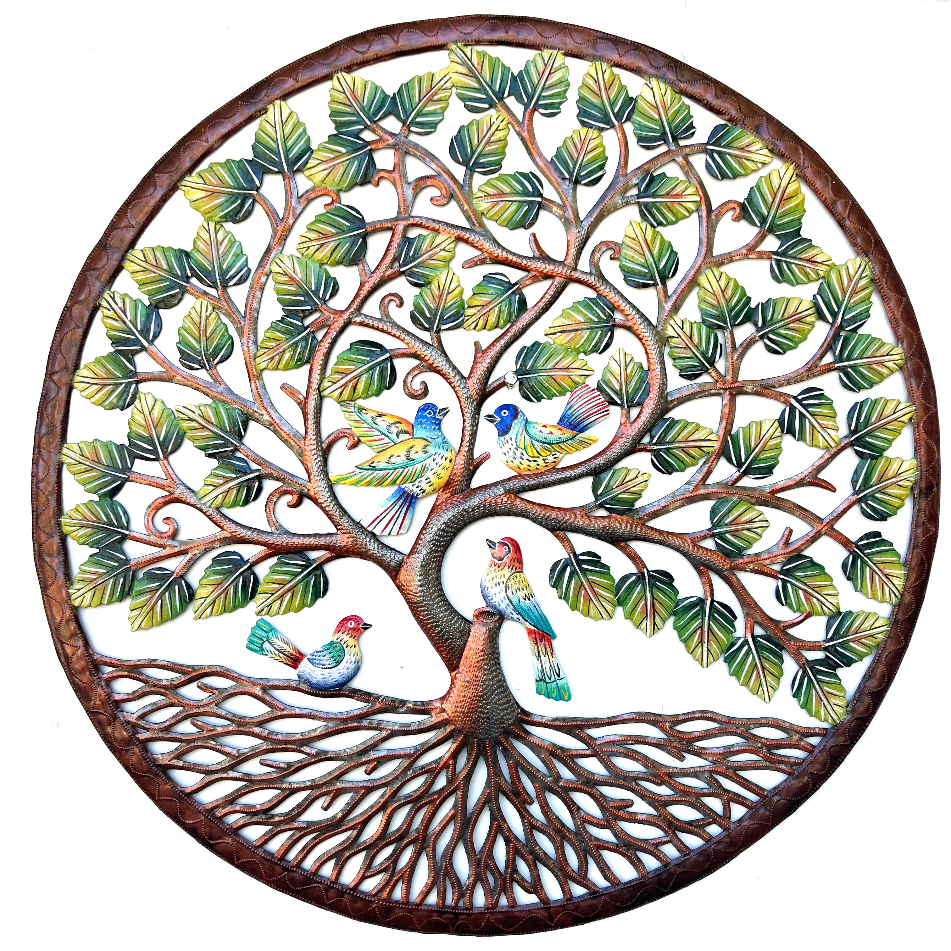 Jumbo- Circle Bronze Green Leaf Tree