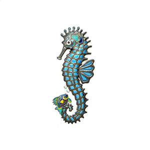 Blue Seahorse & Fish