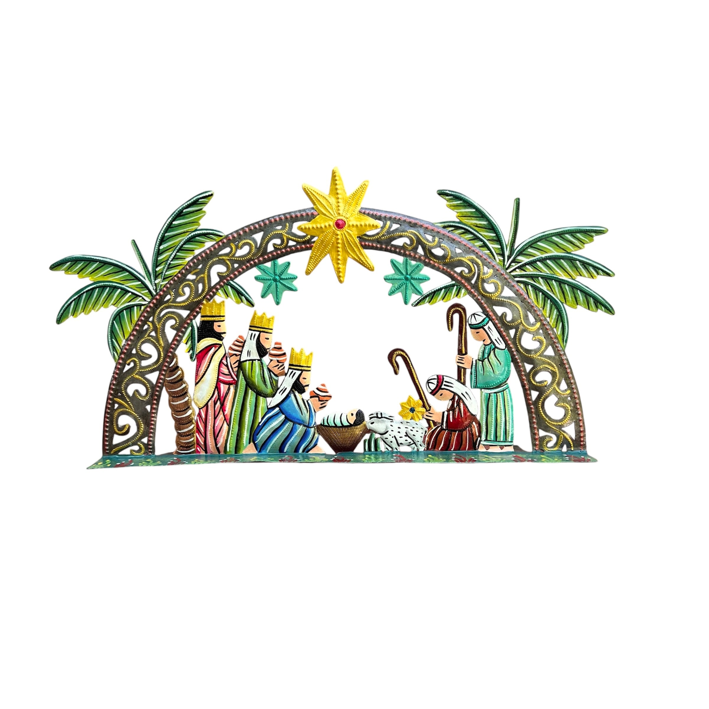 Lucson- Standing Nativity And Palm Tree