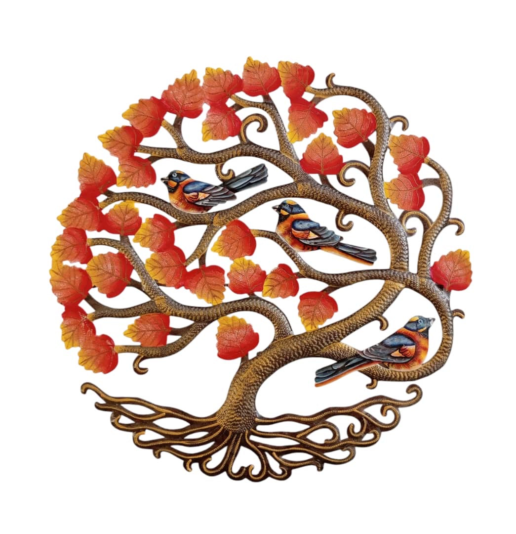 Paul- Orange Leaf Tree & Three Birds