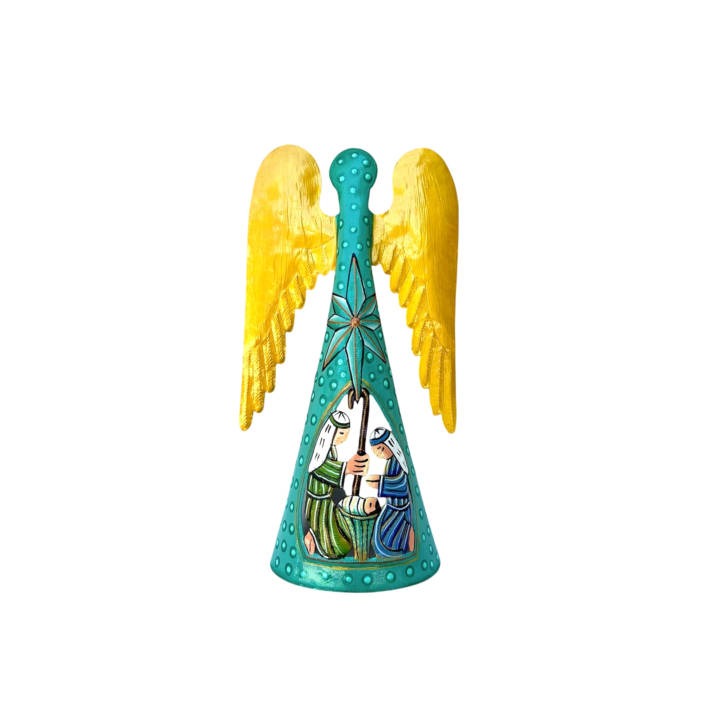 Lucson- Standing Turquoise Angel Nativity