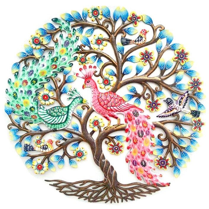 Jeff- Jumbo Bronze Tree & Two Peacock