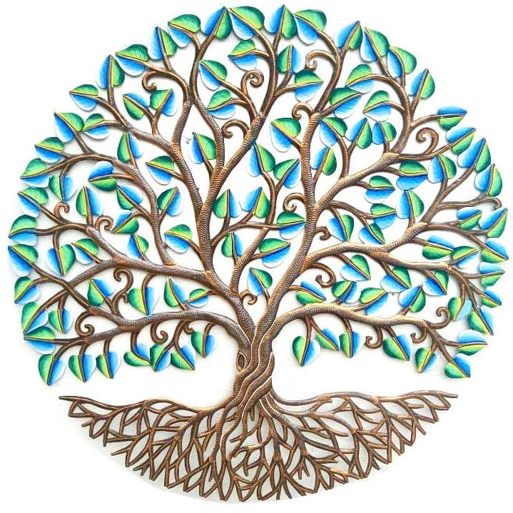 Jeff- Jumbo Bronze & Blue Leaf Tree