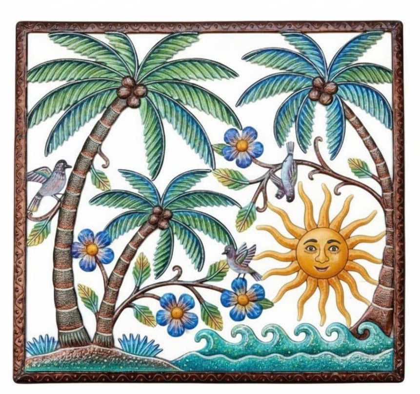 Odson- Jumbo Square Sun & Coconut Trees
