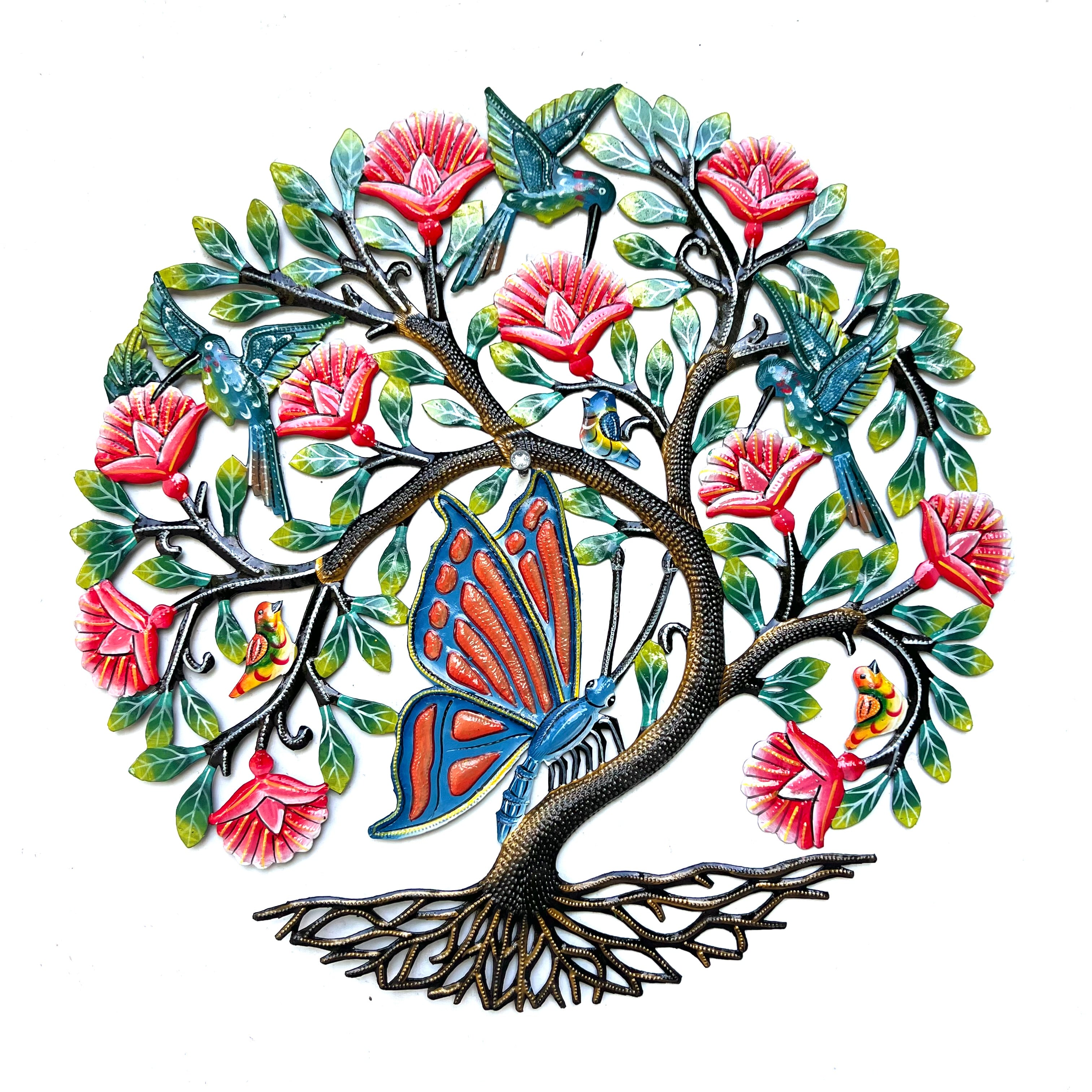 Agousto- Tree Choublak And Butterfly, Birds