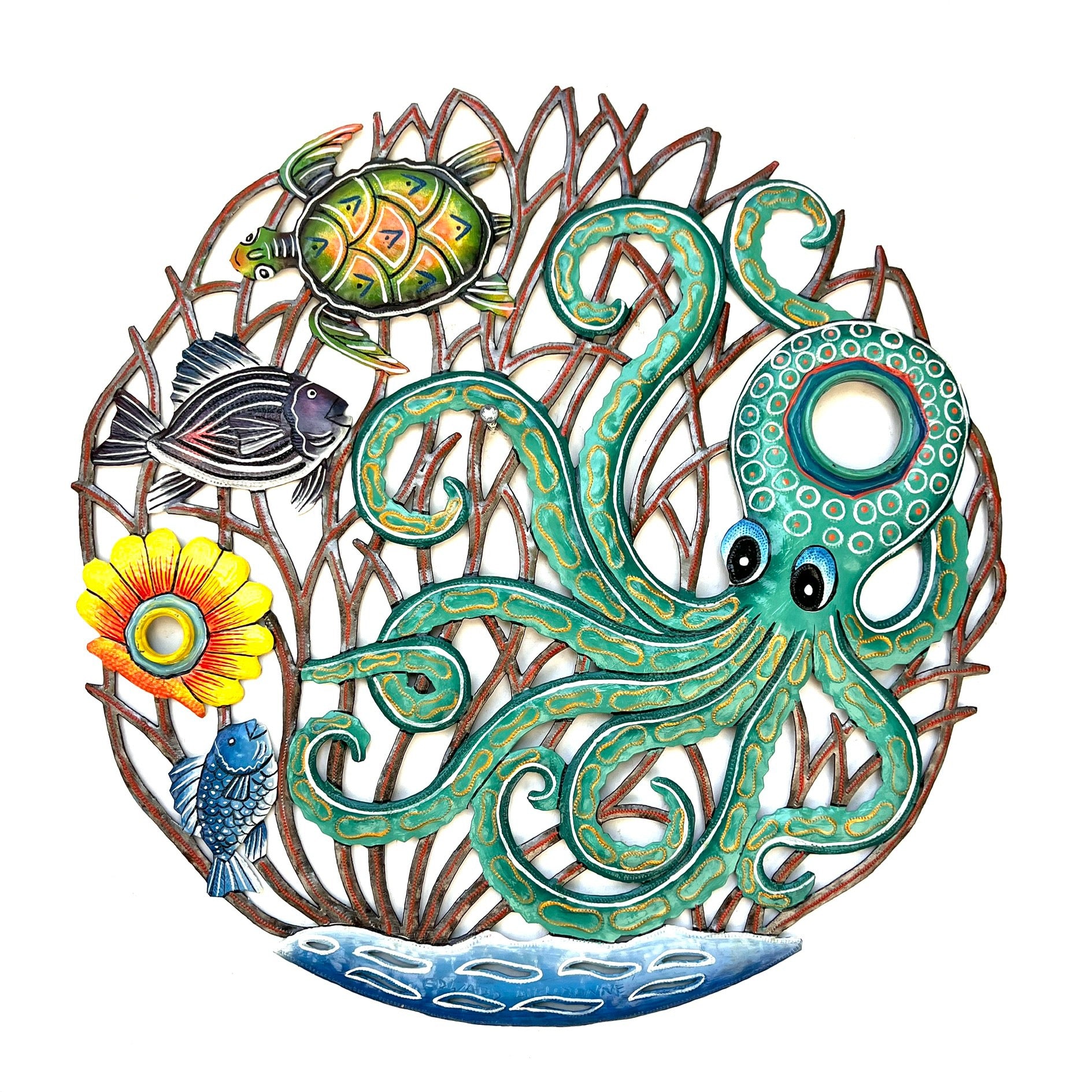 Dieudonne Edwa- Oil Top Drum Turquoise Octopus