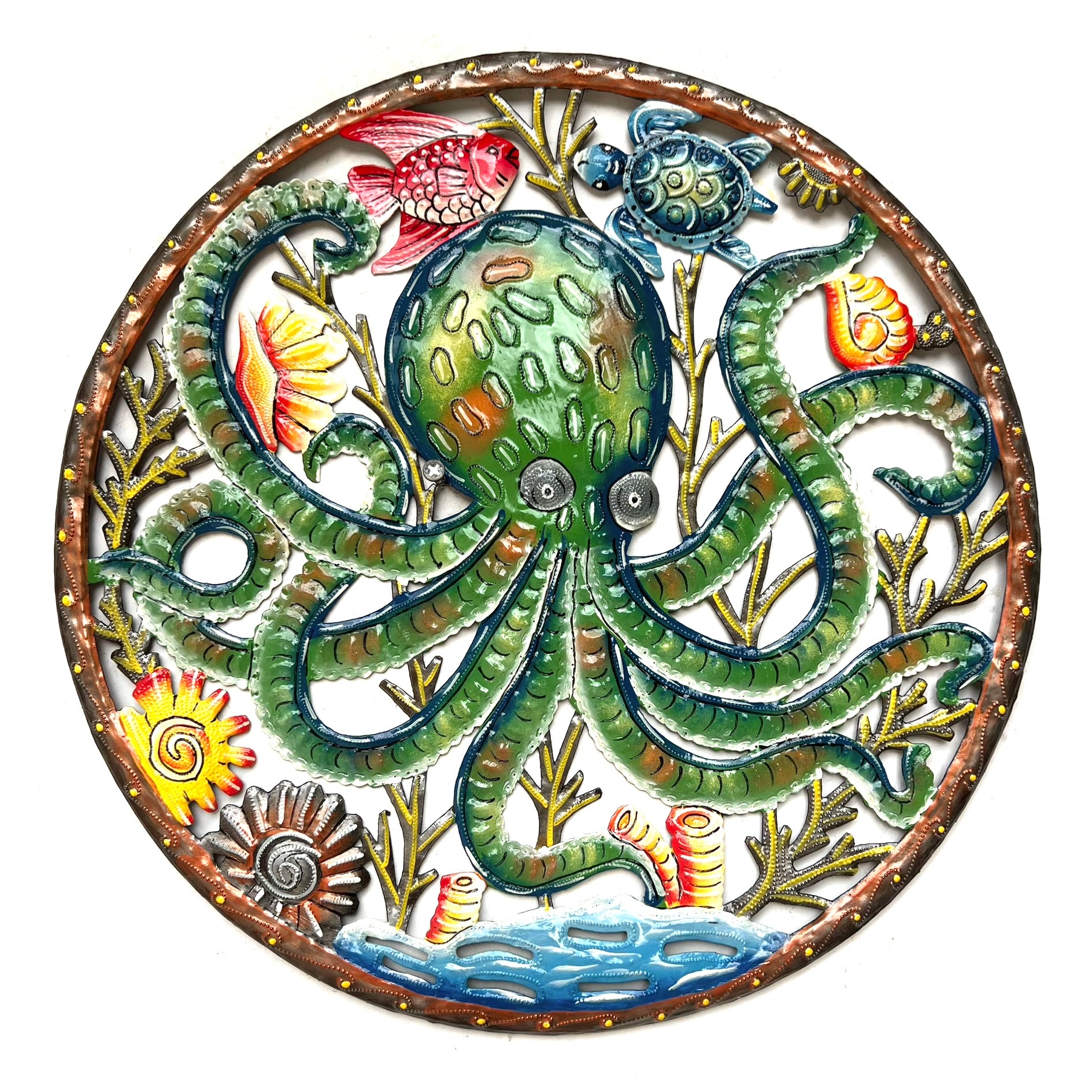 Stanly- Circle Bronze Green Octopus