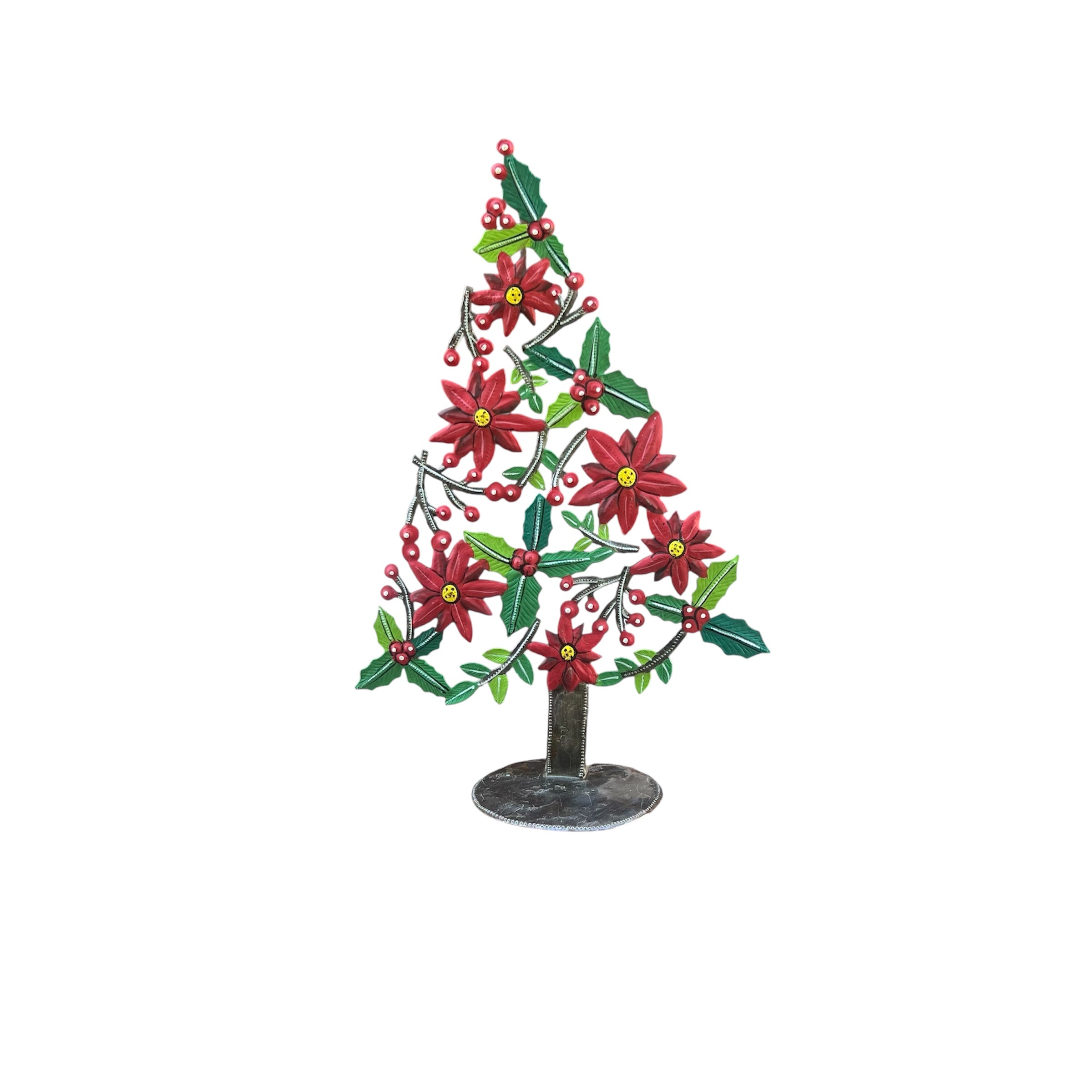 Standing Painted Christmas Tree- Flowers
