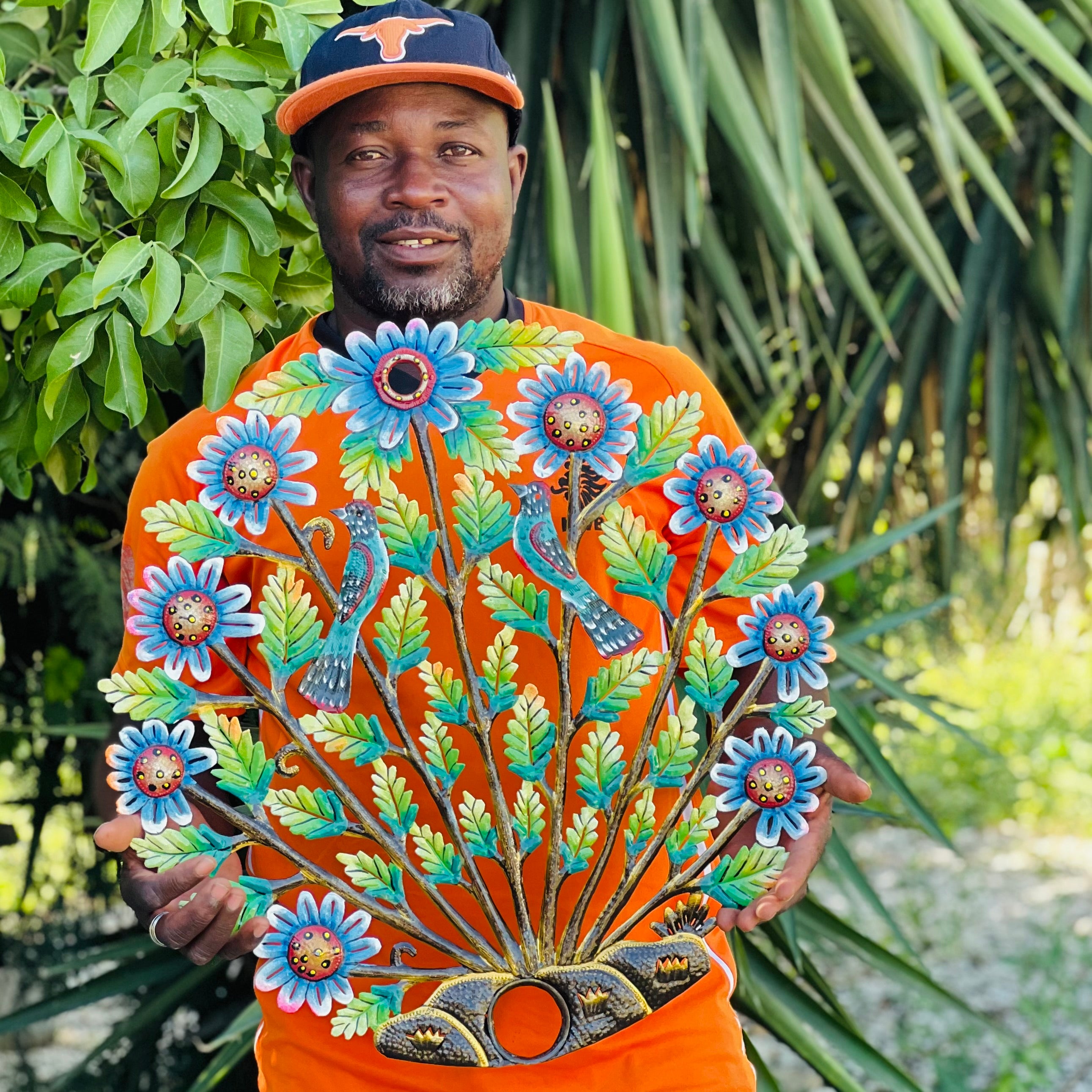 Oil Top Drum Flower Plant & Birds