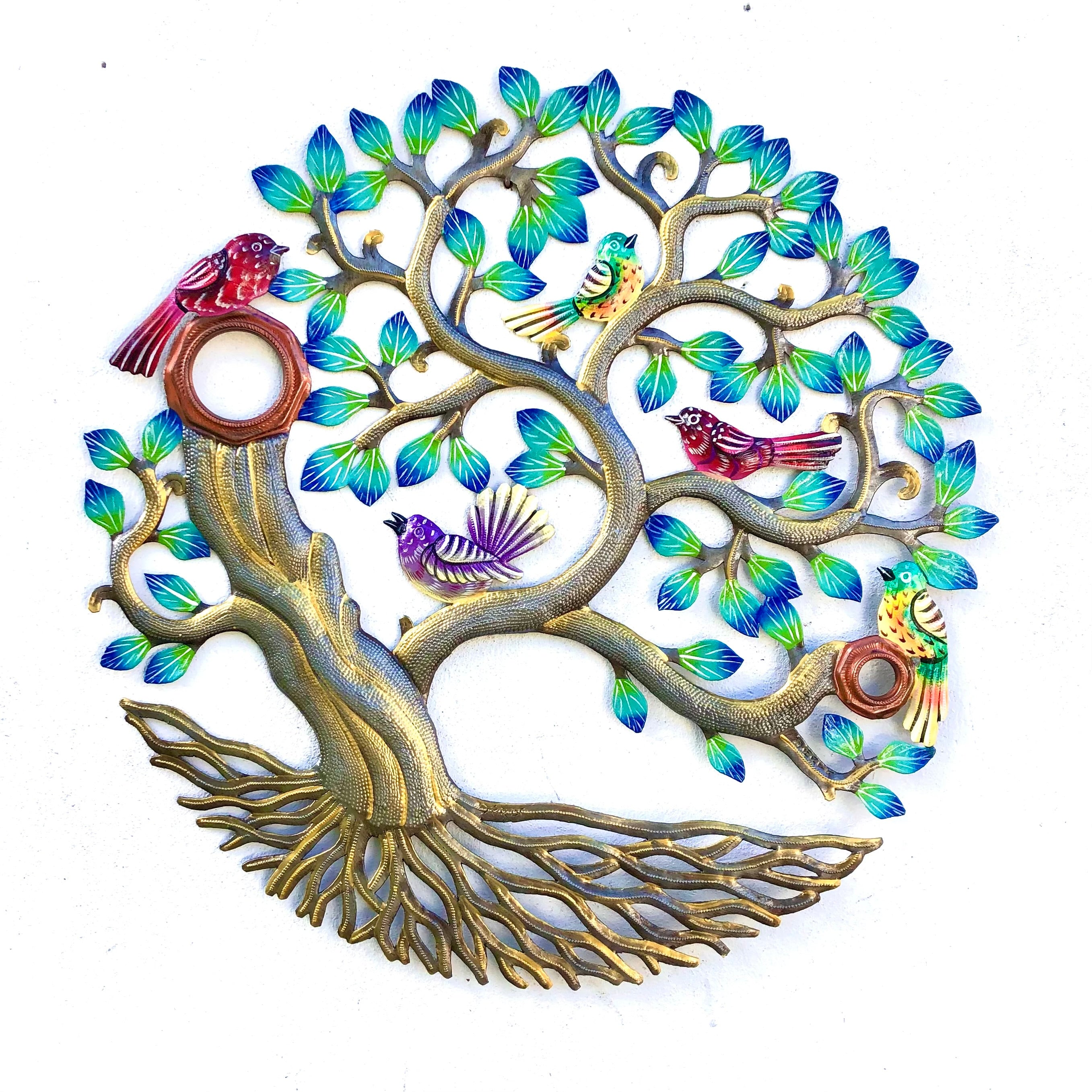 Derat- Oil Top Drum Gold Painted Leaf Tree