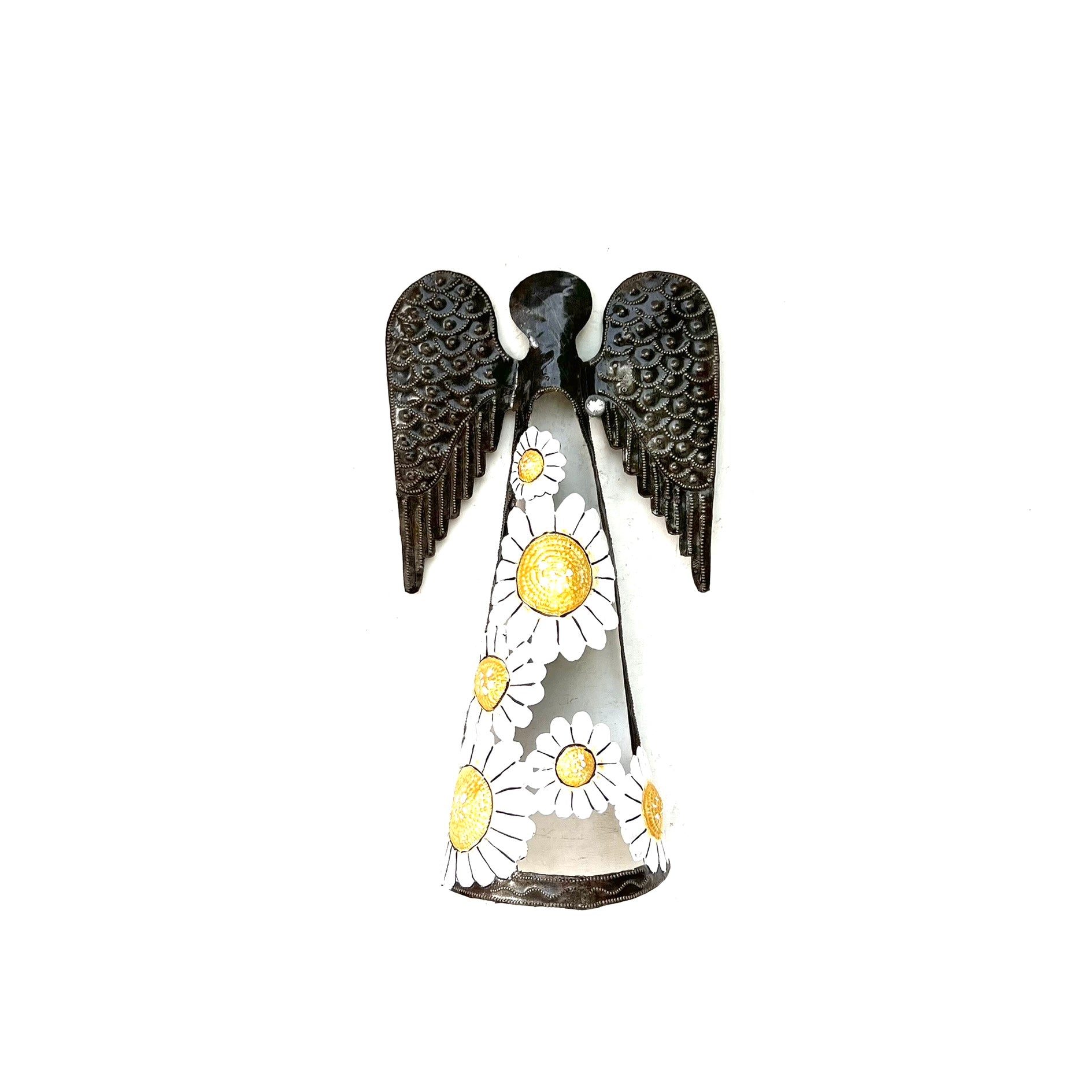 Standing Angel With White Flowers