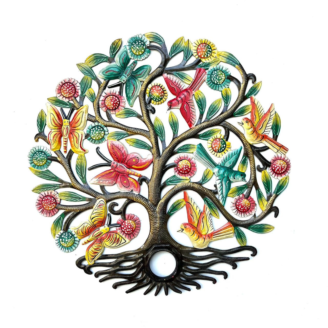 Oil Top Drum Bird And Butterflies