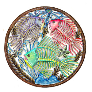 Bronze Circle Skeleton Fish #1