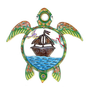 Oil Top Drum Green Sailboat Turtle #2