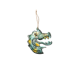 Green Head Alligator Ornament