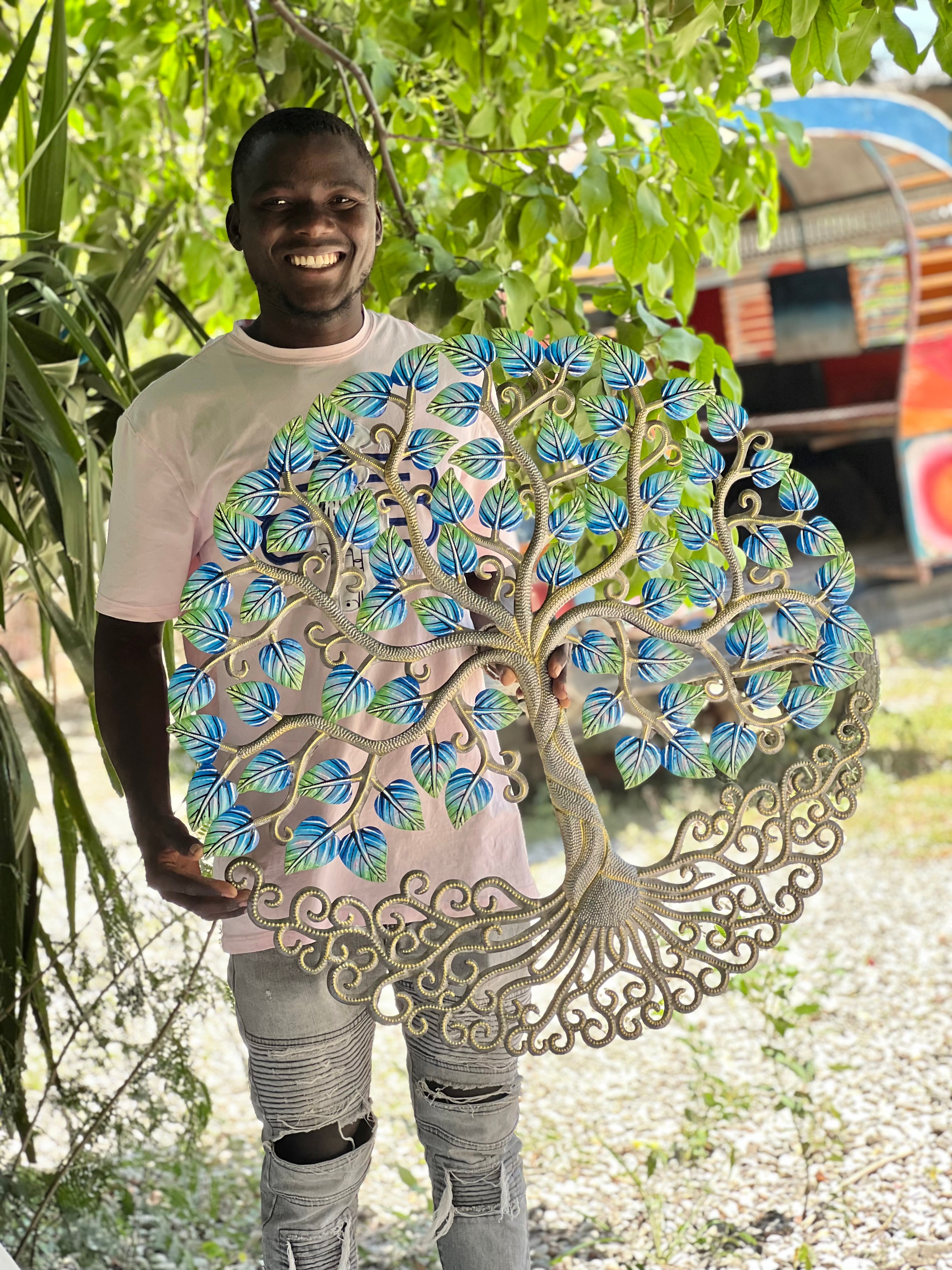 Grezil- Jumbo Bronze Blue Leaf Tree