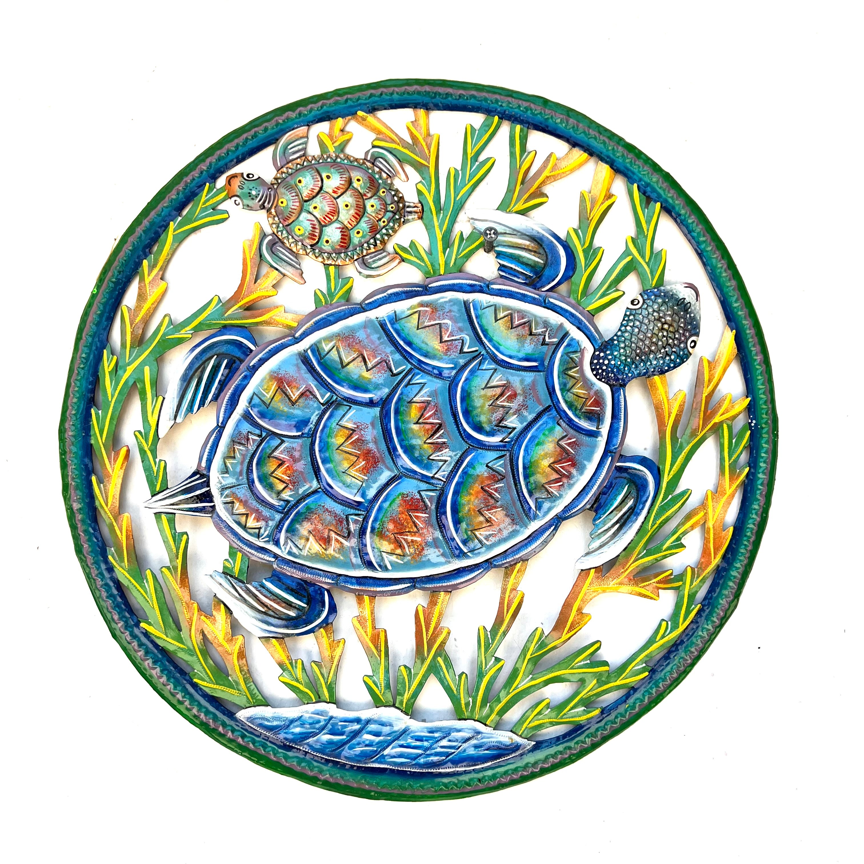 Round Two Swimming Turtles