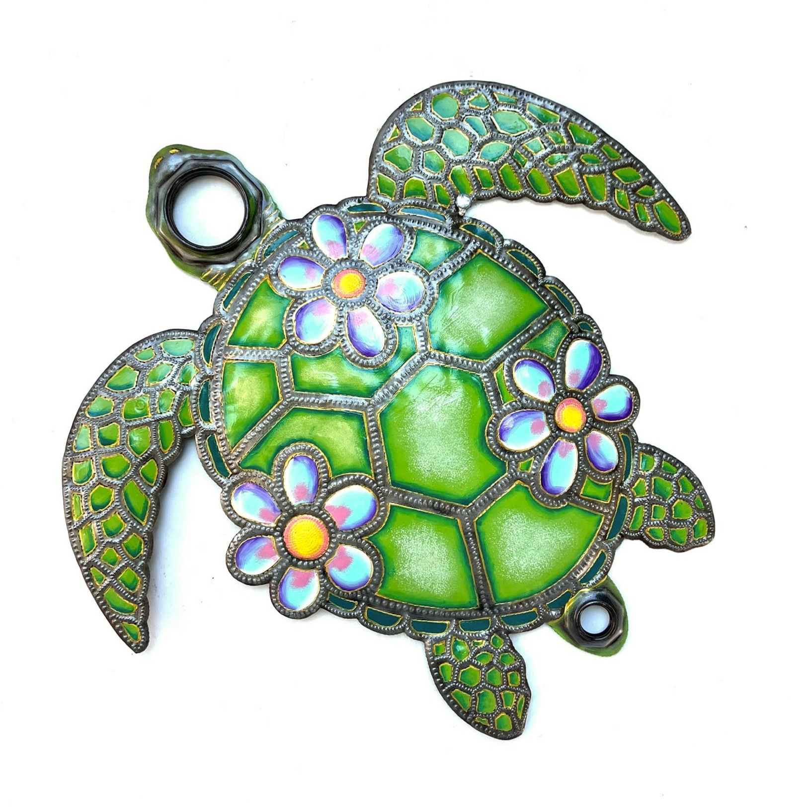 Orilien- Oil Top Drum Green Turtle With Flowers