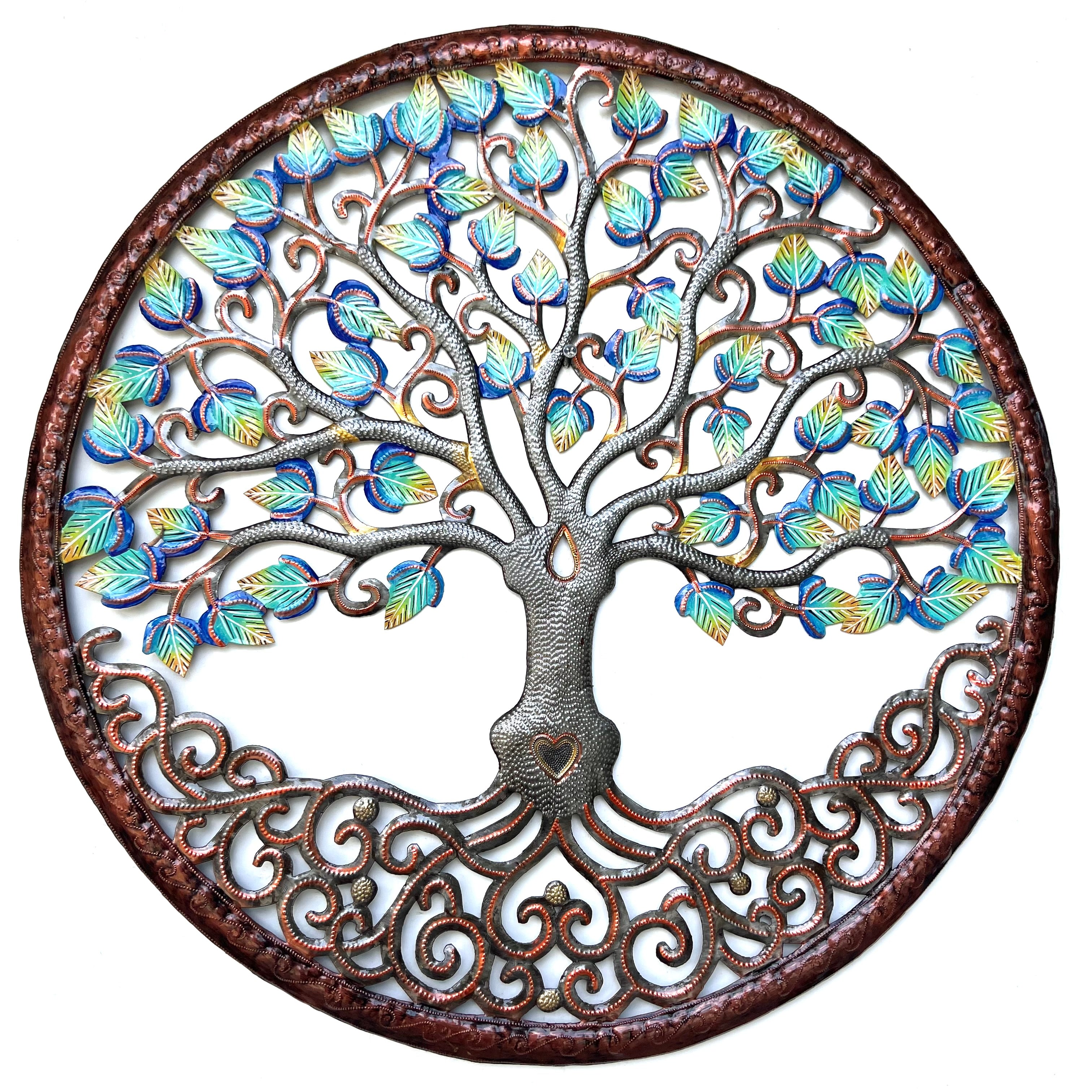 Jumbo- Bronze Circle Blue Tree