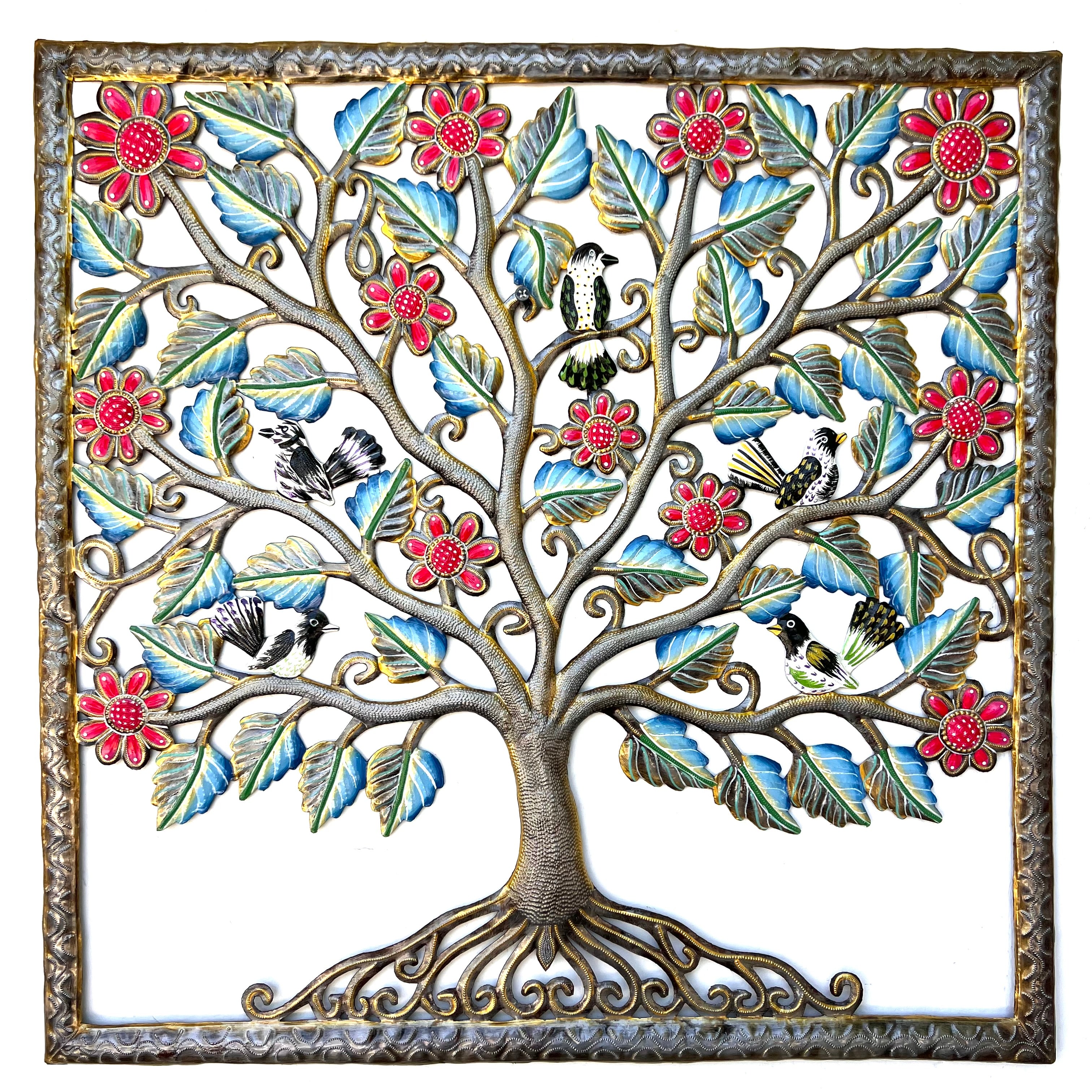 Jumbo- Square Tree & Red Flowers