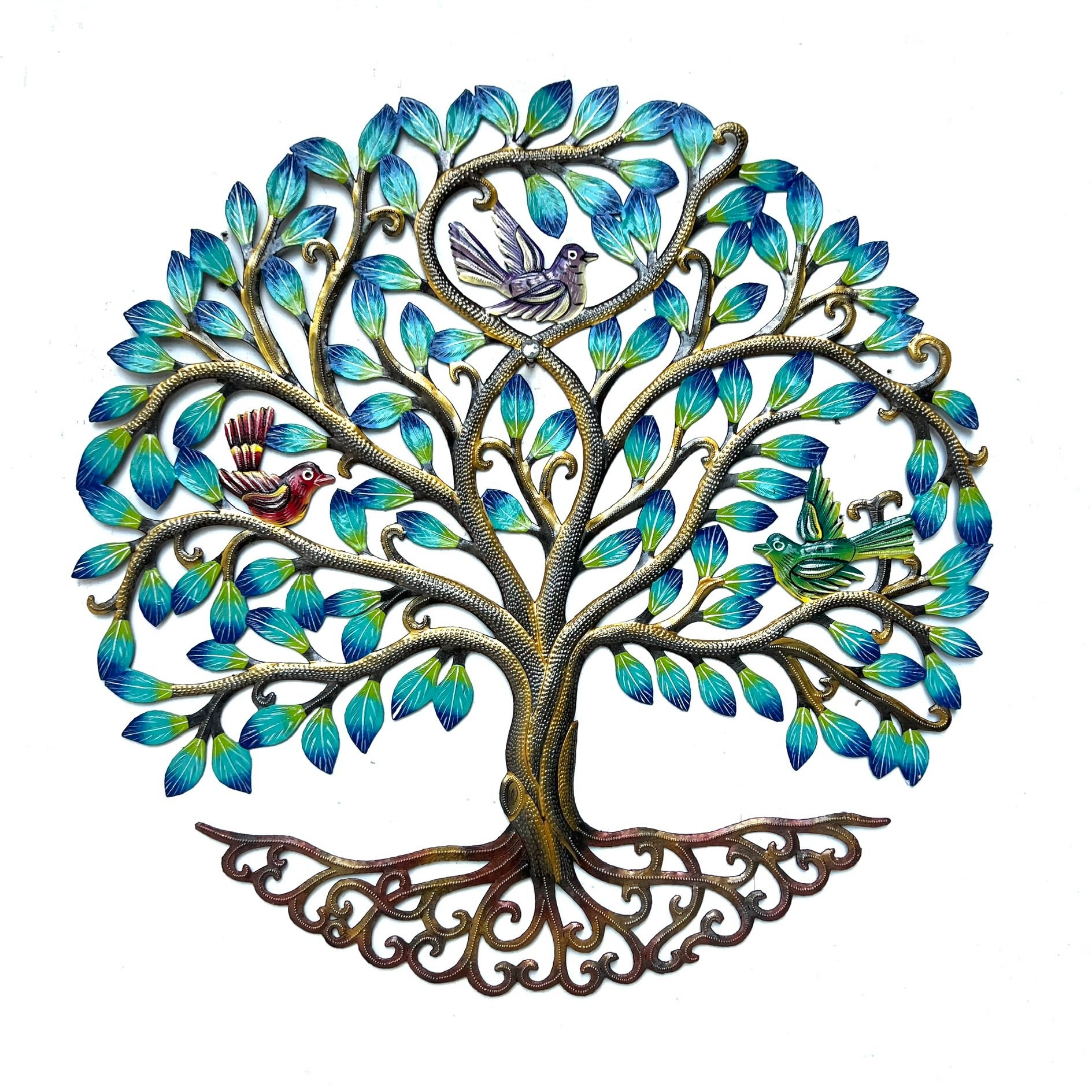 Lovens- Large Painted Leaf Birds Tree