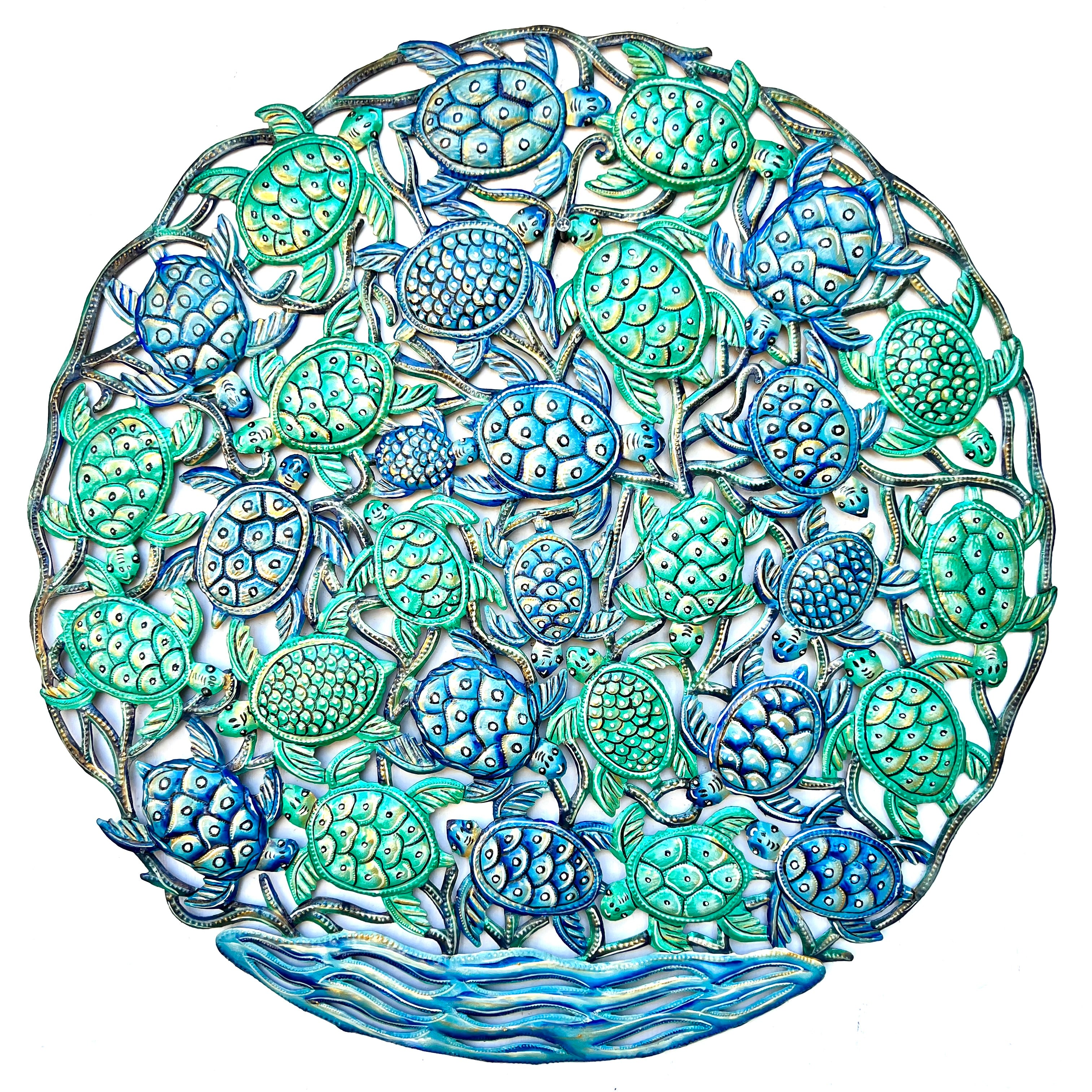 Gauyo Jumbo- Turquoise & Blue Swimming Turtles