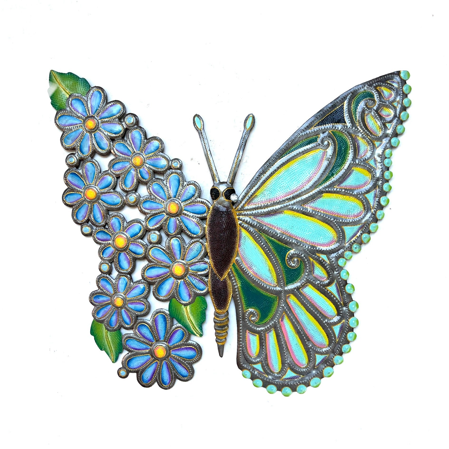 Orilien-Large Butterfly & Bleu Flowers