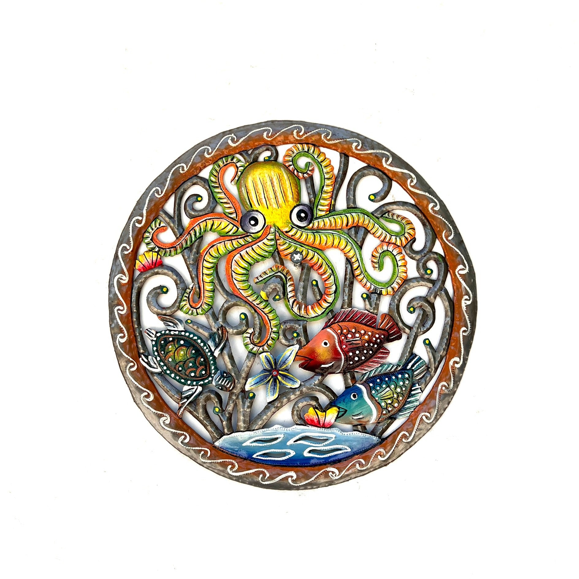 Small Octopus & Fish- Painted