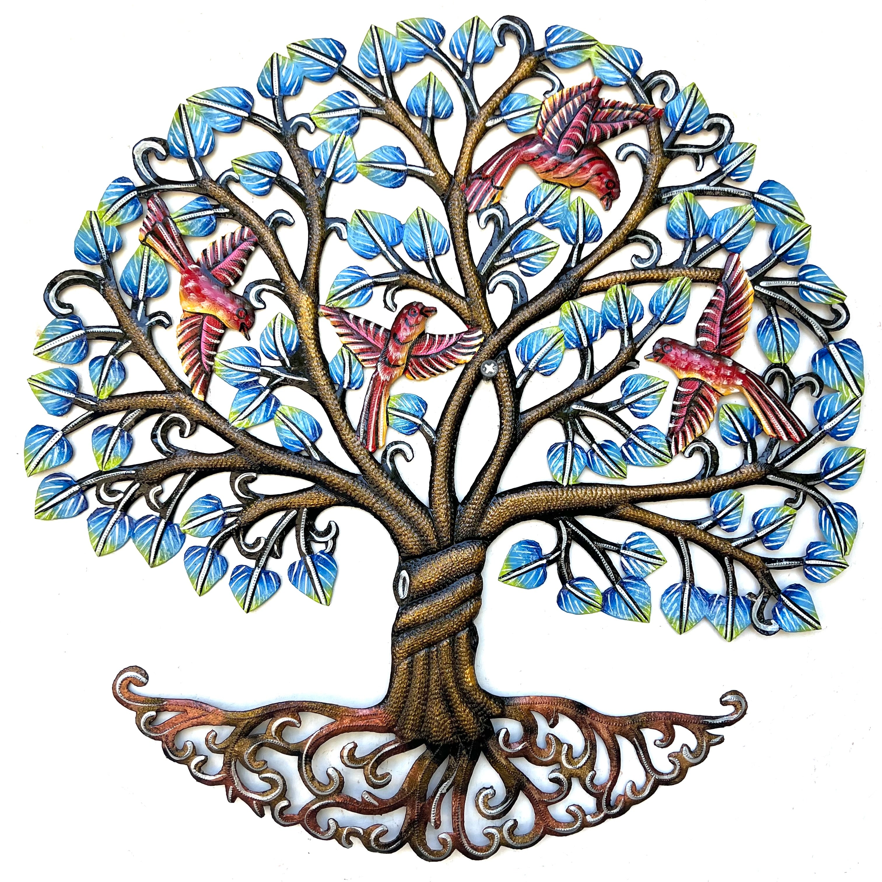 Colbert- Jumbo Blue Leaf Flying Bird Tree