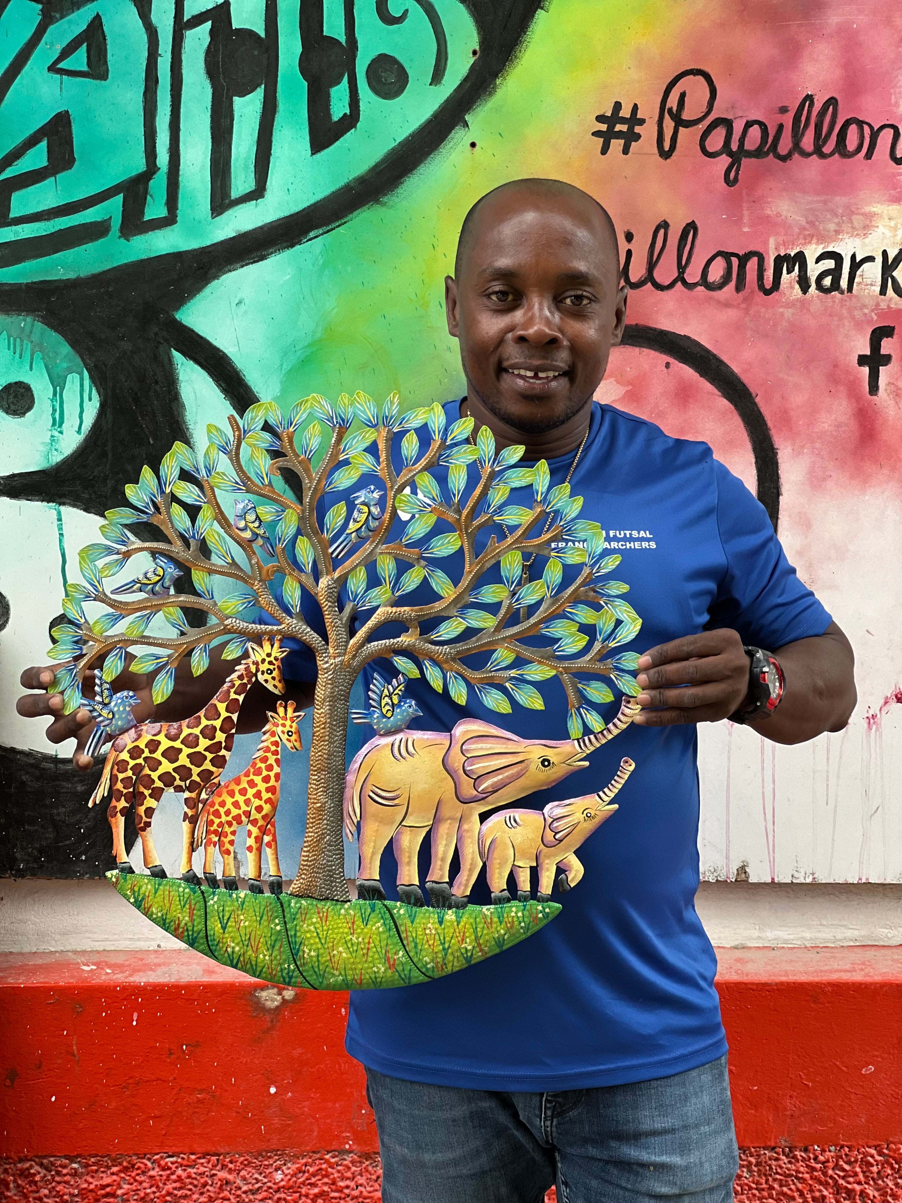 Colbert- Elephant/Giraffe & Tree