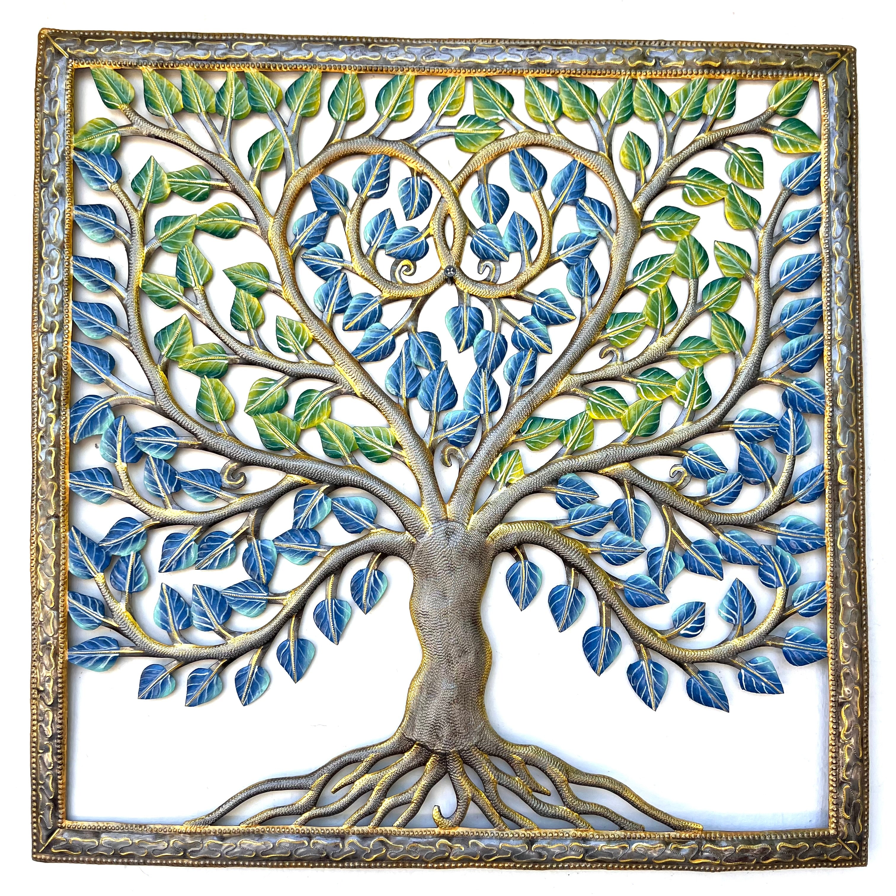 Jumbo- Square Bleu & Green Tree