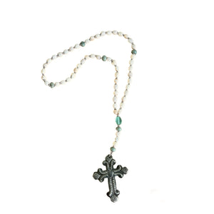 Steel Drum Cross Prayer Necklace