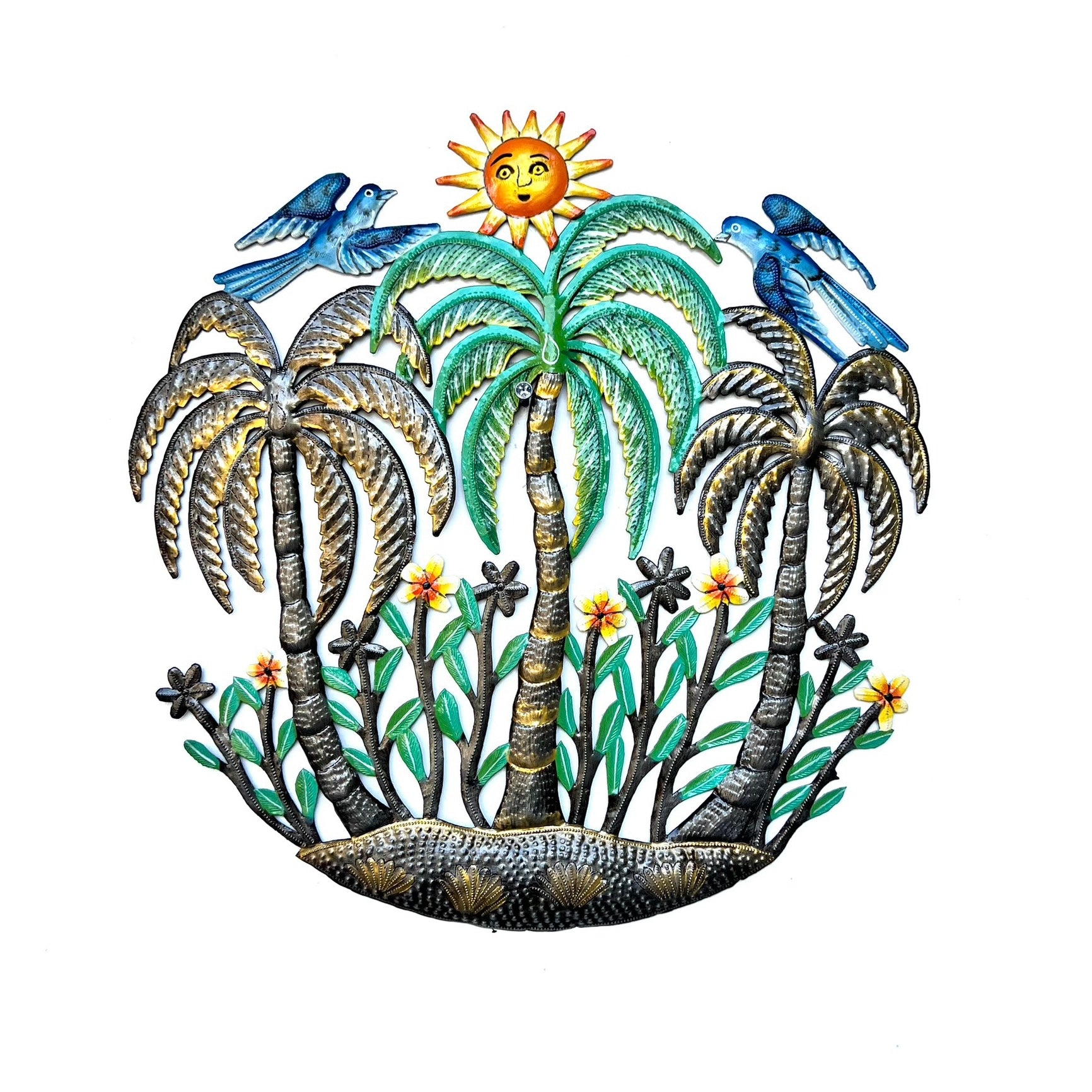 Three Palm Tree With The Sun