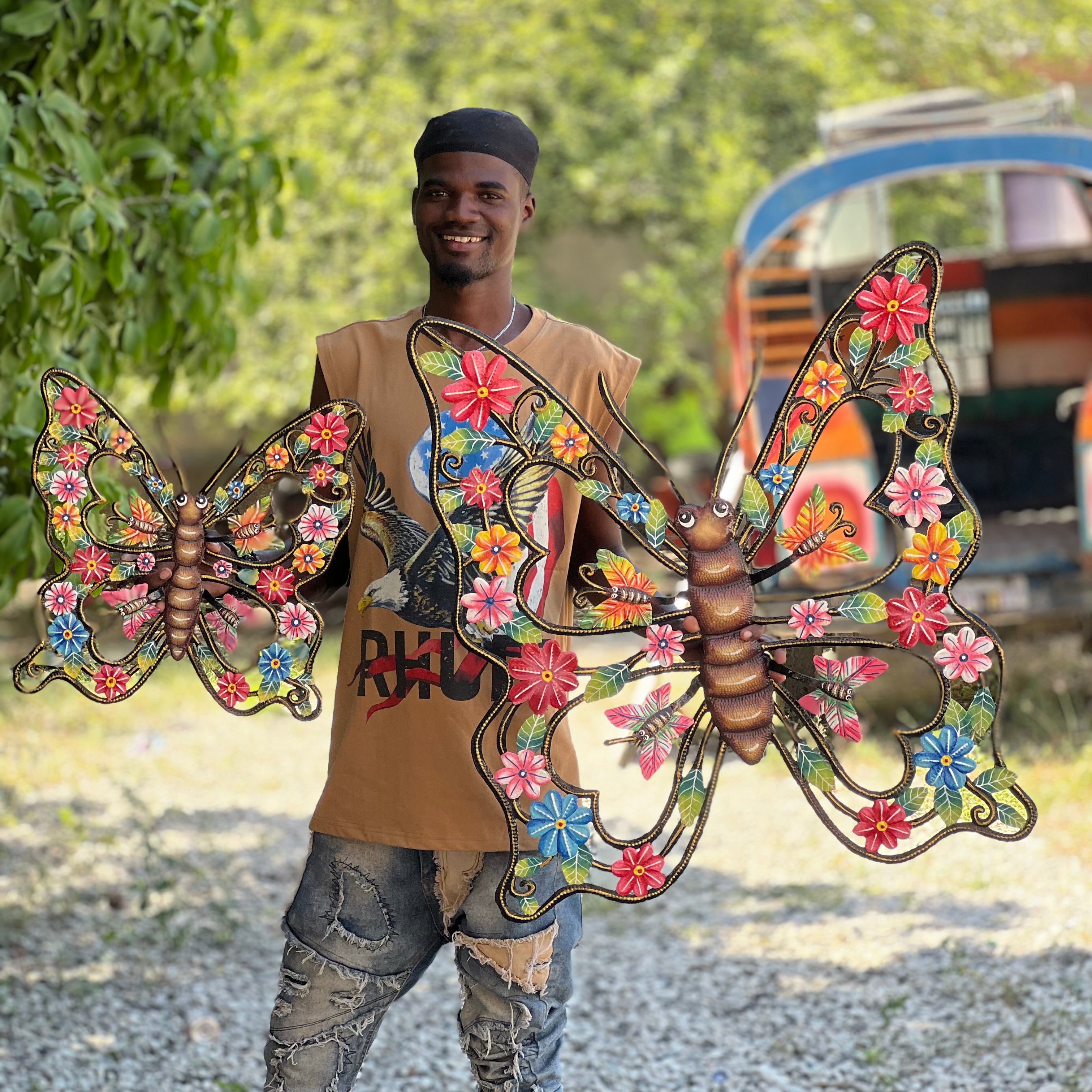 Elisme- Large Colorful Butterflies & Flowers